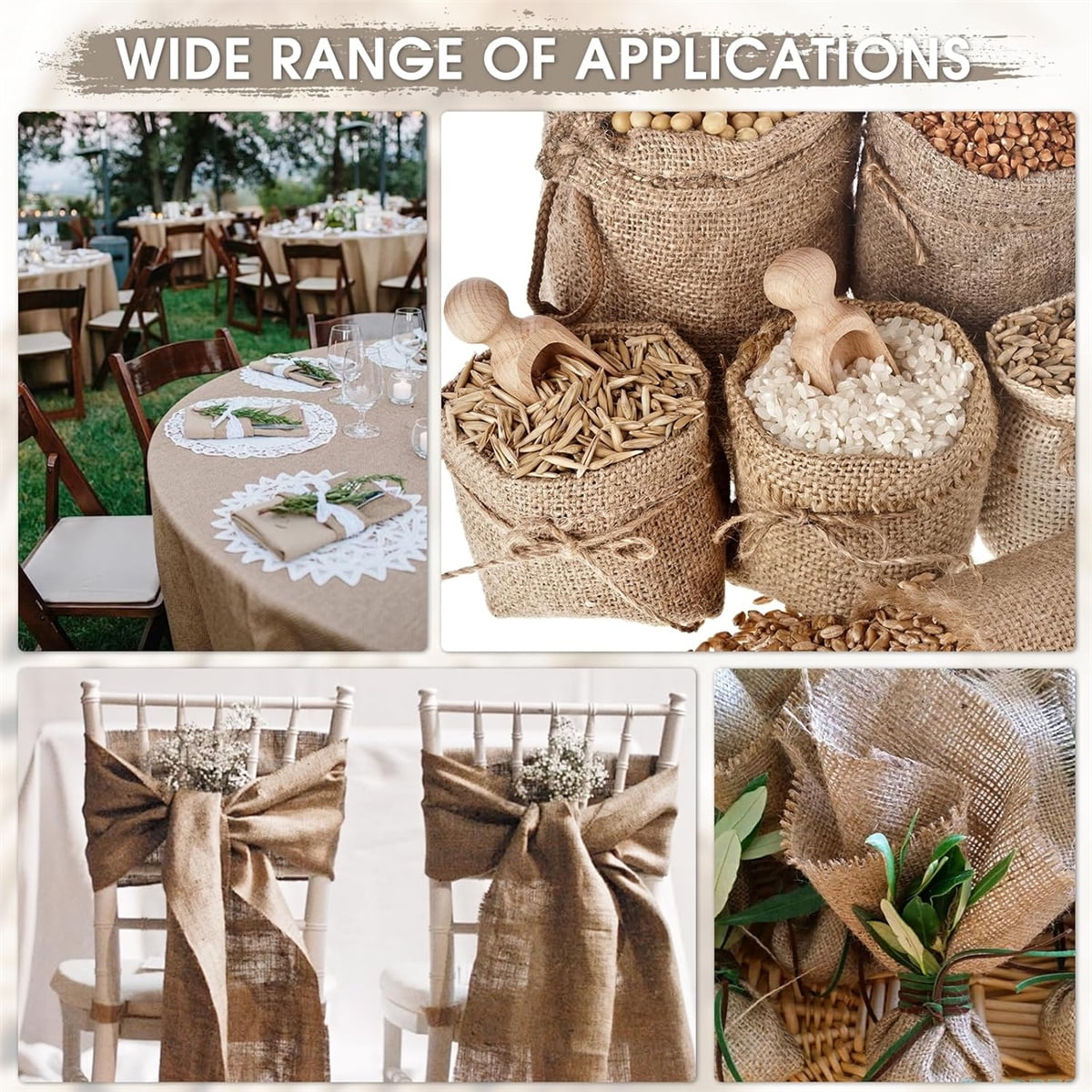 Burlap Fabric Roll,Tutuviw 13ft High Density Natural Jute Fiber,Multipurpose Burlap for Gardening Outdoor Plant Care Weed Barrier,DIY Crafts Decoration,Wedding Decor,Tree Trunk Wrap