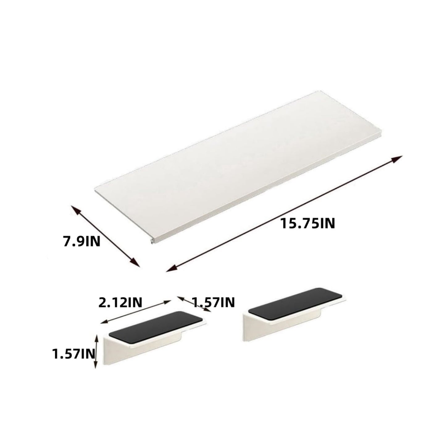 QZS Carbon Steel Countertop Board,15.75x7.9In Countertop Extension Board with Magnetic Base,1Pc No punching Window Sill Extender Plate for Office Bathroom 15.75" x 7.9"