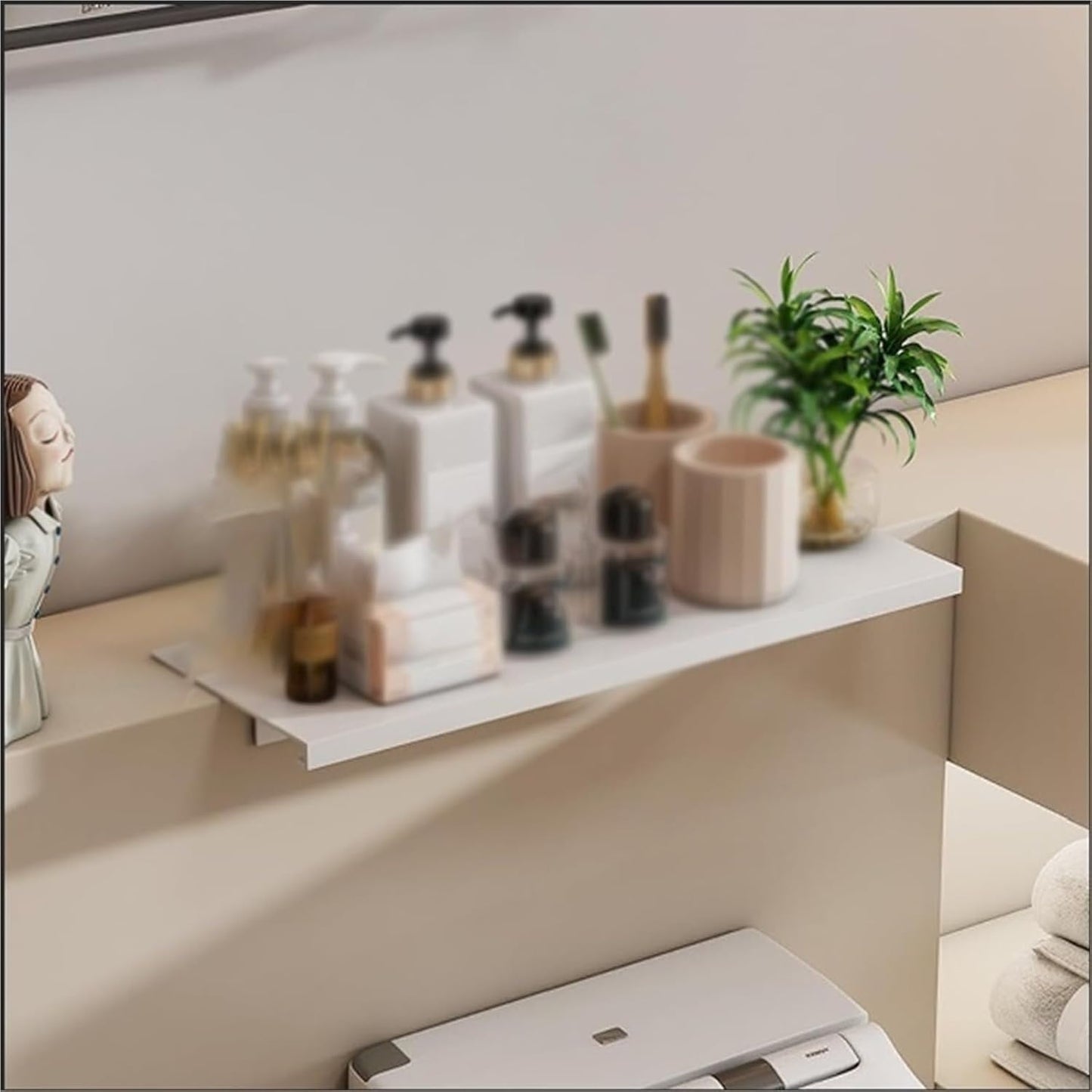 QZS Carbon Steel Countertop Board,15.75x7.9In Countertop Extension Board with Magnetic Base,1Pc No punching Window Sill Extender Plate for Office Bathroom 15.75" x 7.9"