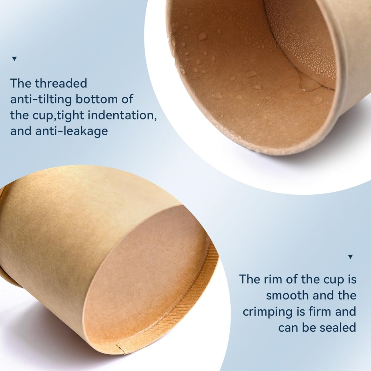 QZS 20 Pack Paper Soup Bowls,12oz Disposable Kraft Paper Soup Bowls with Lids for Ice Cream,Durable Kraft Food Cups for Chocolate,Candy 3.5" x 2.8" x 3.5"