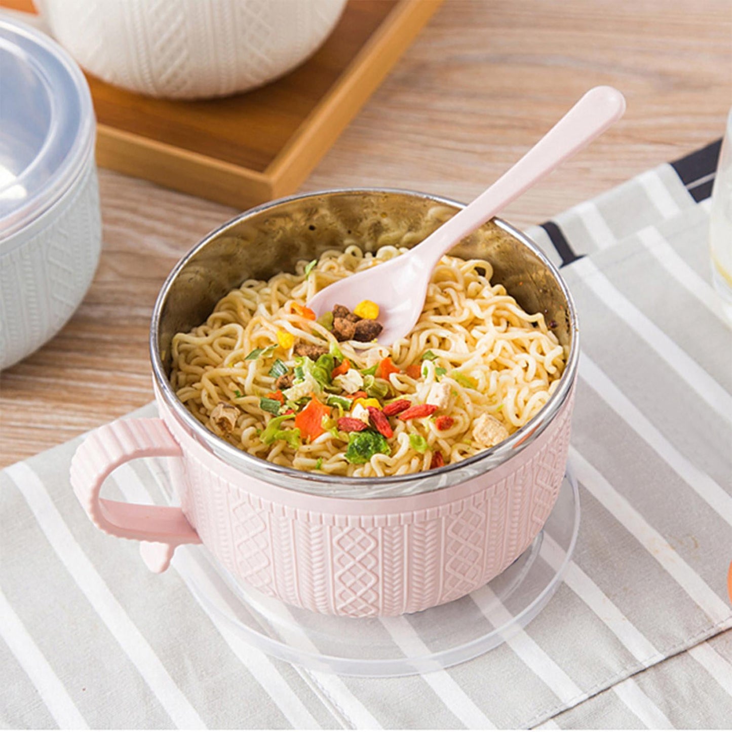 Soup Bowl with Handles,Soup Mug with Handles, Wide Large Cereal Bowl for Oatmeal, Gumbo, Salad, Ceramic Soup Cup, Microwave & Oven Safe 5.5x3.7inch A Clearance! Pink/2PCS