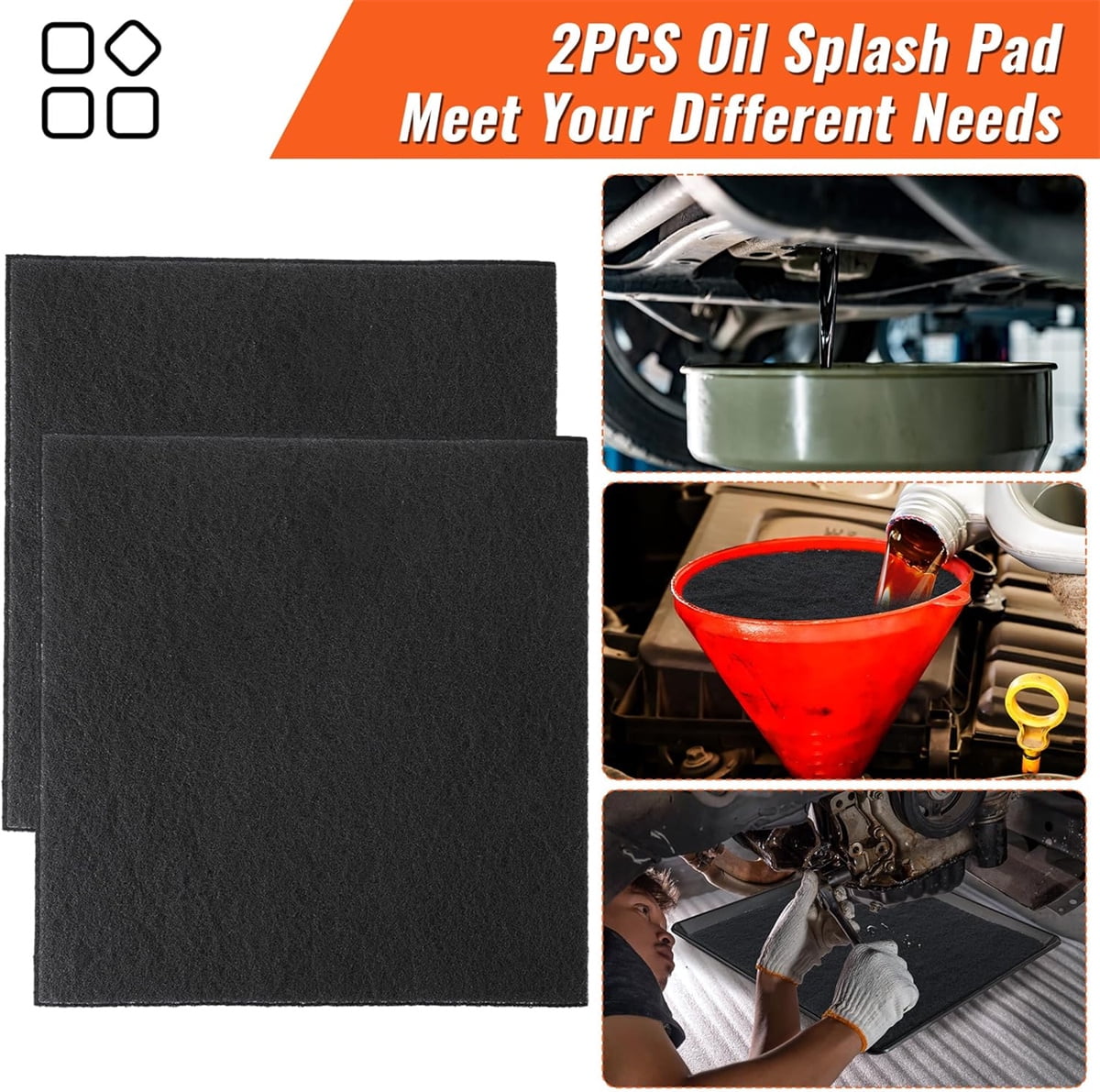 Tutuviw 1Pc 22 in Drip Pan Car Oil Splash Guard and Oil Drain Splash Pad,No Splatter Pad,Oil Drain Pan Gasket,Oil Splash Pads for Most Oil Drains for Oil Drip Pan,Heat-Resistant