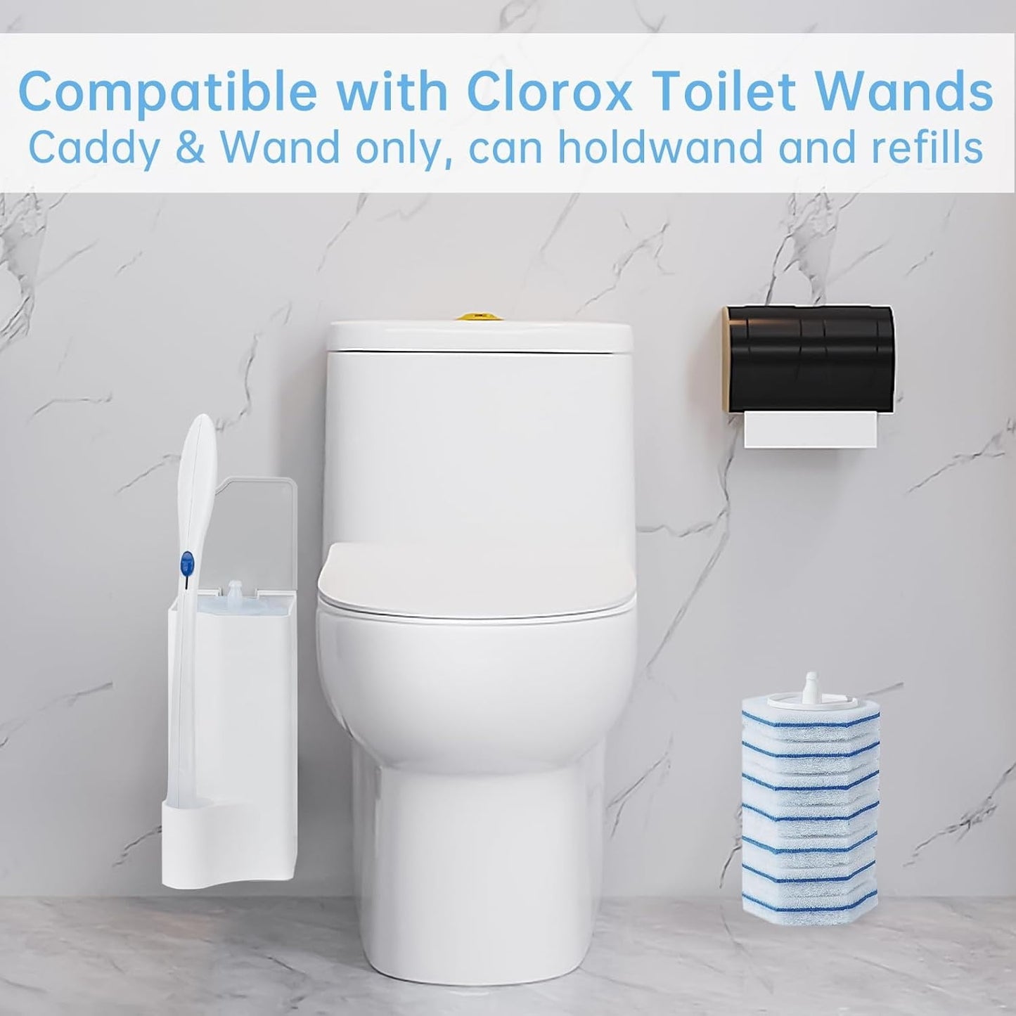 Toilet Wand Holder,6.7x3In Resuable Toilet Bowl Cleaner Holder for Clorox Toilet Wand,QZS White Portable Toilet Wand Storage Container for Bathroom,1 Pack