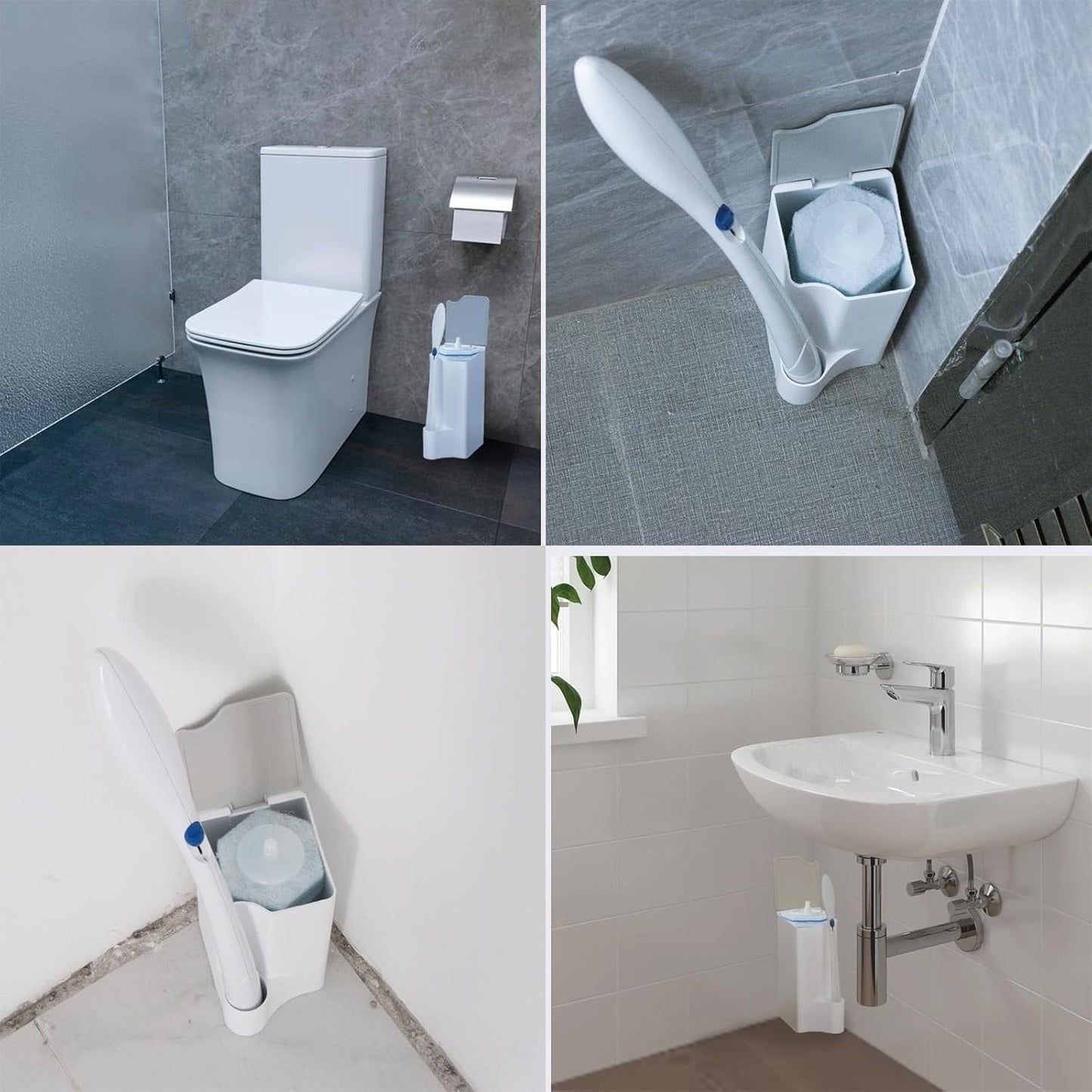 Toilet Wand Holder,6.7x3In Resuable Toilet Bowl Cleaner Holder for Clorox Toilet Wand,QZS White Portable Toilet Wand Storage Container for Bathroom,1 Pack