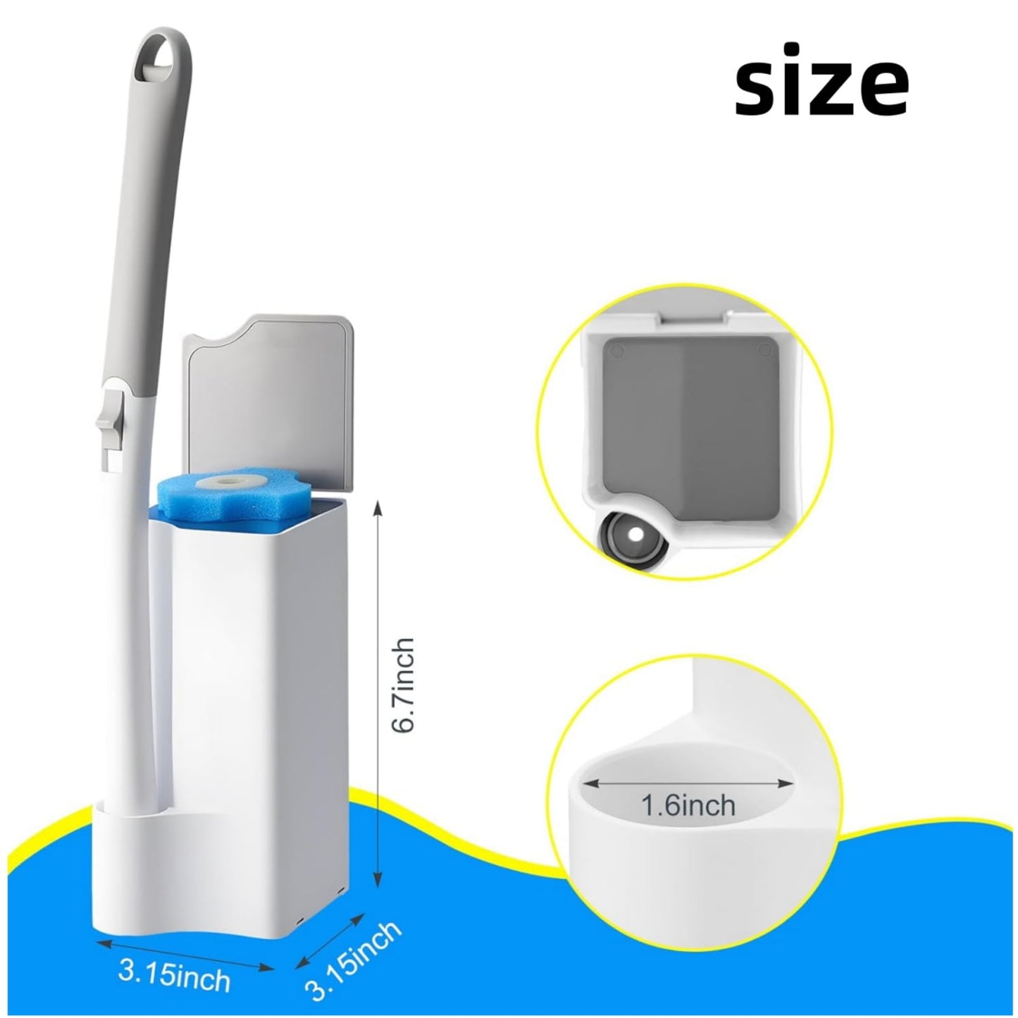 Toilet Wand Holder,6.7x3In Resuable Toilet Bowl Cleaner Holder for Clorox Toilet Wand,QZS White Portable Toilet Wand Storage Container for Bathroom,1 Pack