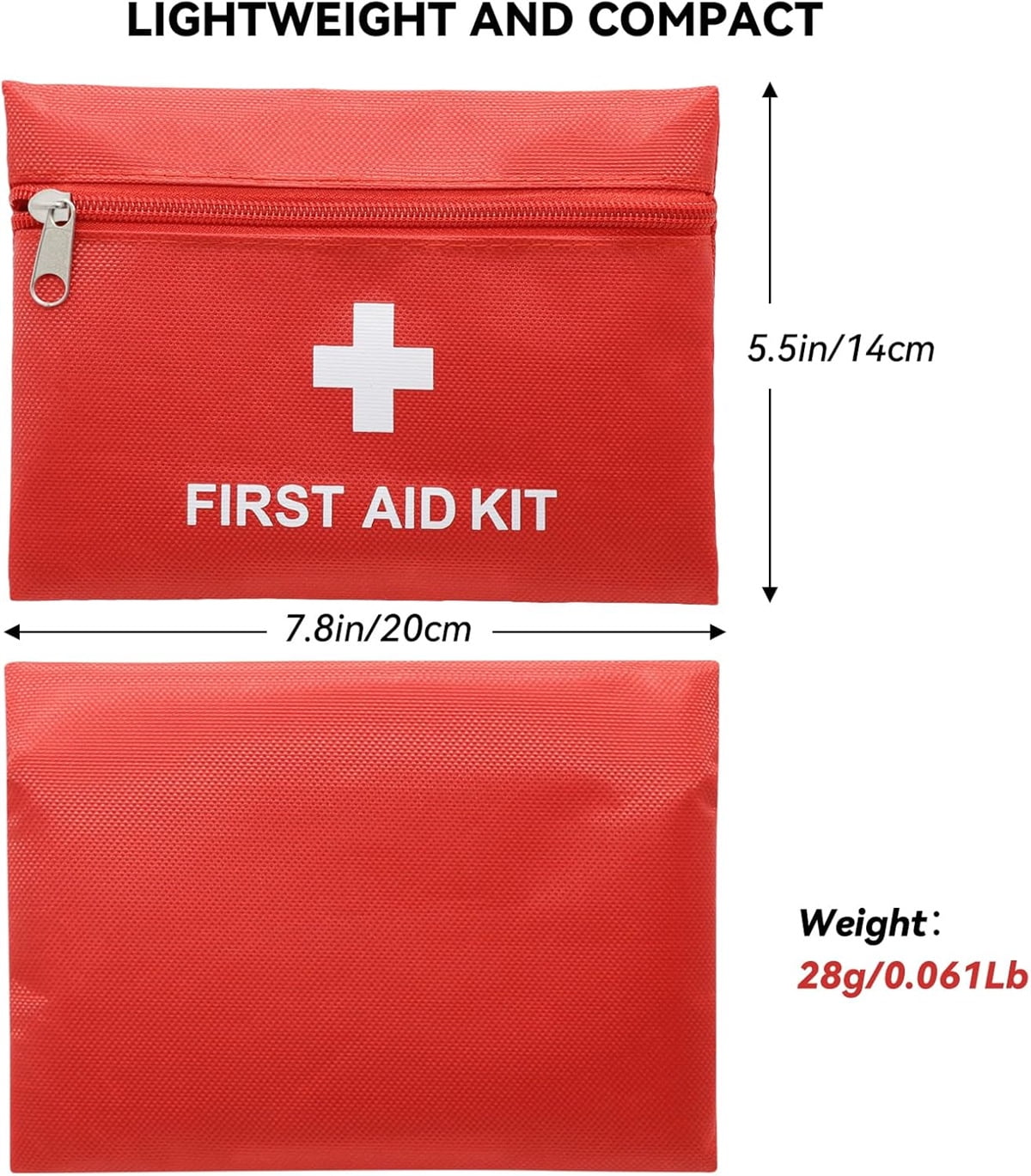 6 Pcs Red First Aid Bag,Tutuviw Empty First Aid Kit Pouch,Compact Portable Medical Emergency Bag for Emergency at Outdoors Hiking Backpacking Travel Car Cycling,Survival Gear Bag (Oxford Cloth)