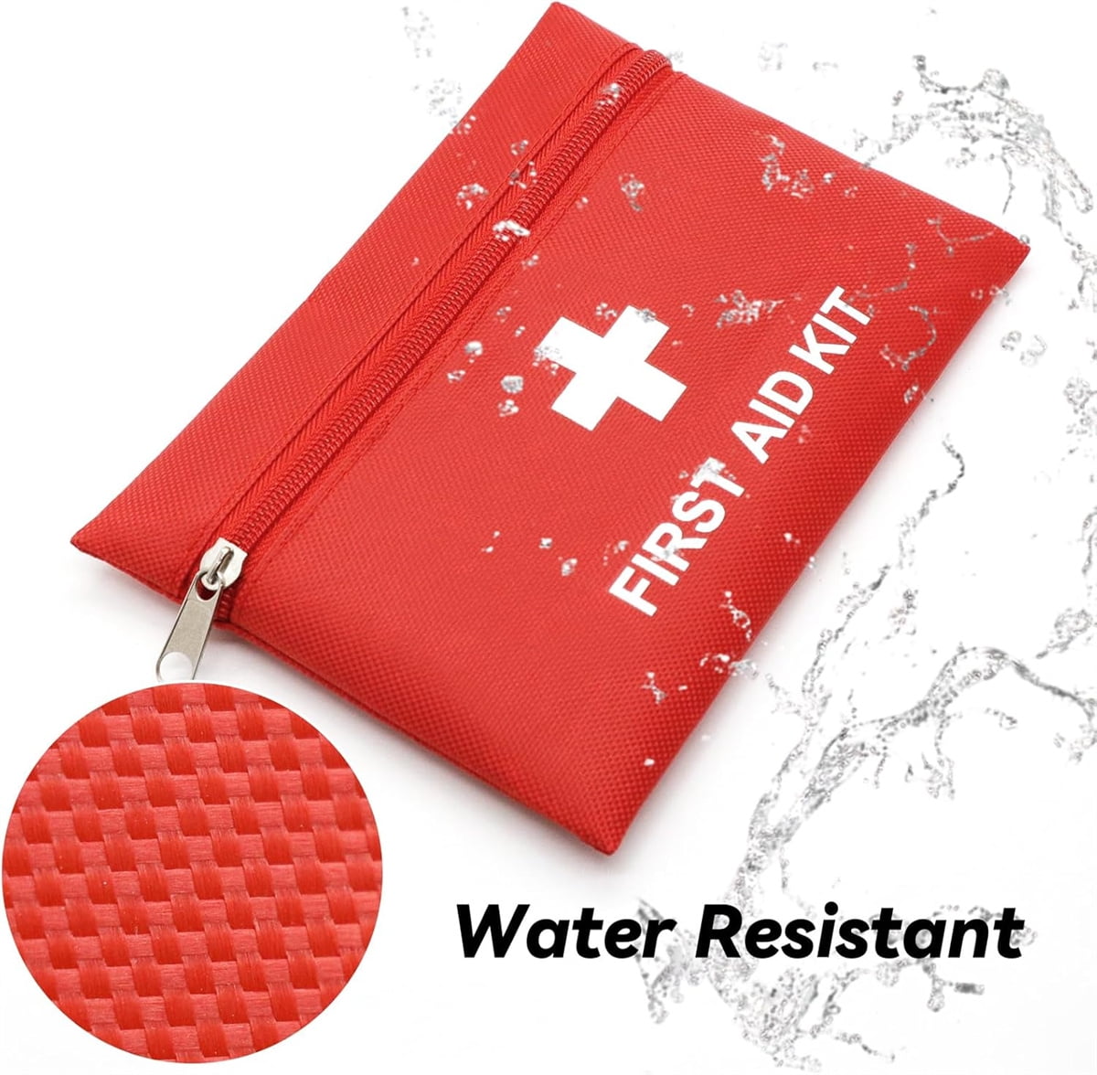 6 Pcs Red First Aid Bag,Tutuviw Empty First Aid Kit Pouch,Compact Portable Medical Emergency Bag for Emergency at Outdoors Hiking Backpacking Travel Car Cycling,Survival Gear Bag (Oxford Cloth)