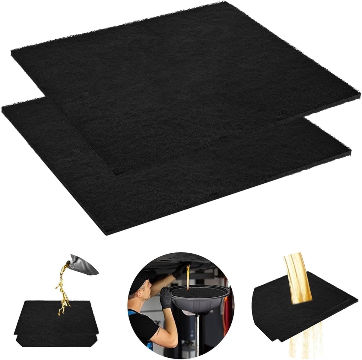 Tutuviw 1Pc Oil Drain Splash Pad,22 " No Splatter Pad,Heat-Resistant Oil Drip Pad for Car Oil Changing Transmission Drain Pan,Square Oil Change Mat,Oil Drain Pan Pad for Mechanics & Automotive Techs