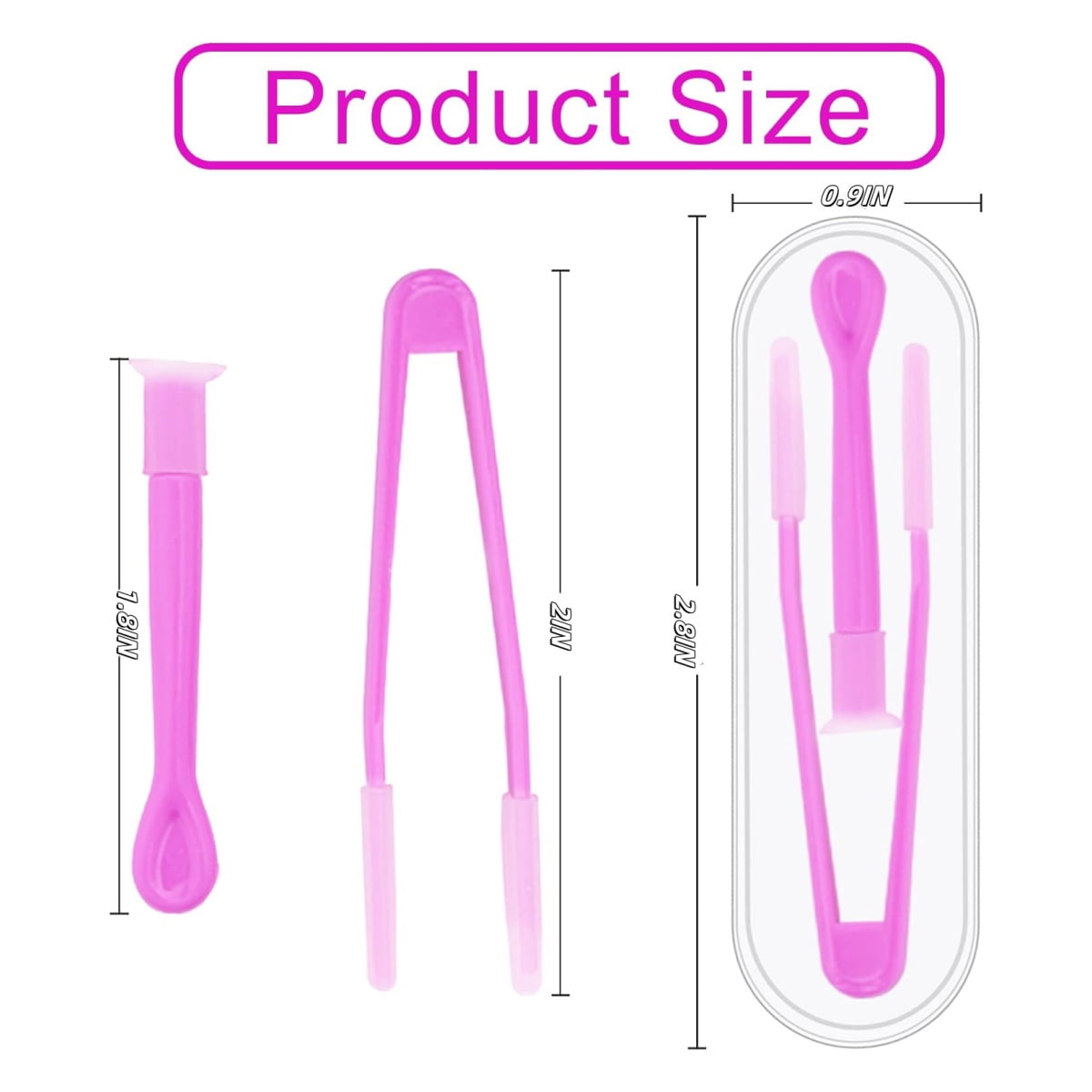 10Pack Portable Soft Contact Lens Remover Tool,QZS Contact Applicator & Inserter with Tip,Includes Tweezers & Soft Scoop for Home & Travel