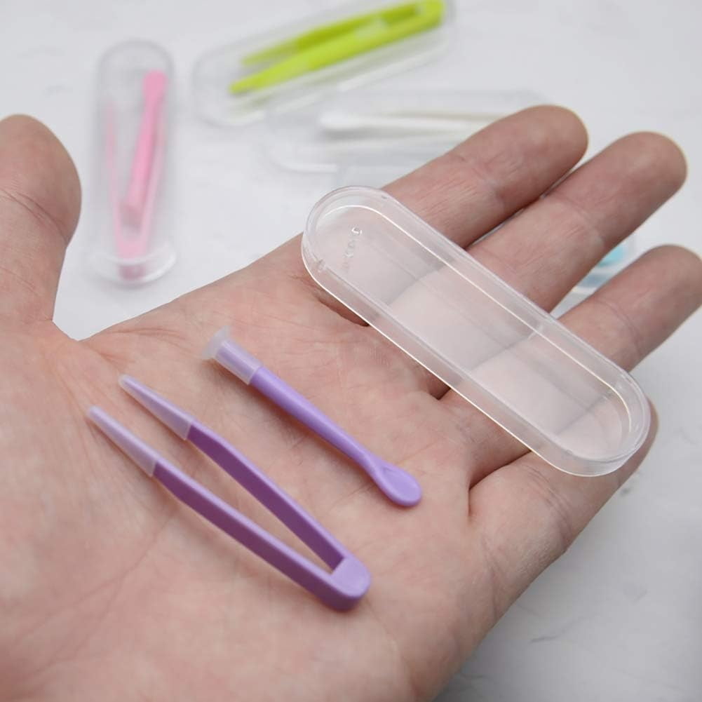 10Pack Portable Soft Contact Lens Remover Tool,QZS Contact Applicator & Inserter with Tip,Includes Tweezers & Soft Scoop for Home & Travel
