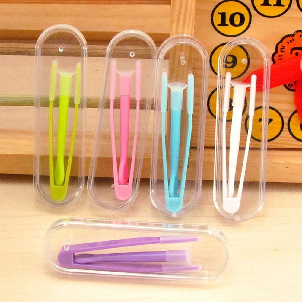 10Pack Portable Soft Contact Lens Remover Tool,QZS Contact Applicator & Inserter with Tip,Includes Tweezers & Soft Scoop for Home & Travel