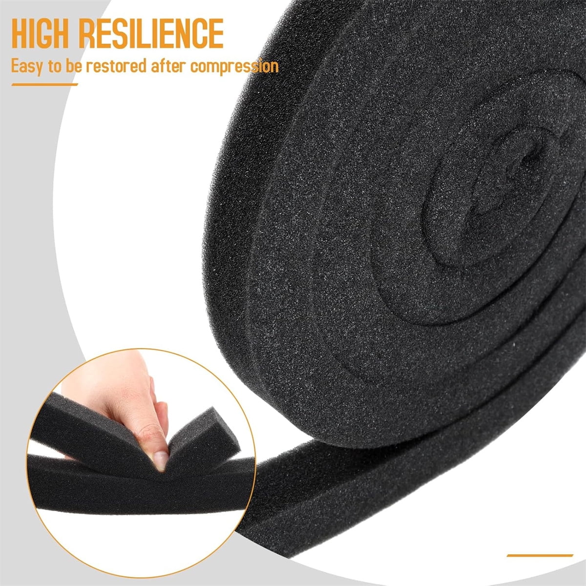 2 Roll 13FT Air Conditioner Foam Strip,Tutuviw 1 X 1 Inch Foam Weather Stripping,Non Adhesive Insulating Strip,High Resilience Weatherseal Tape Energy Saving for Window Door Summer