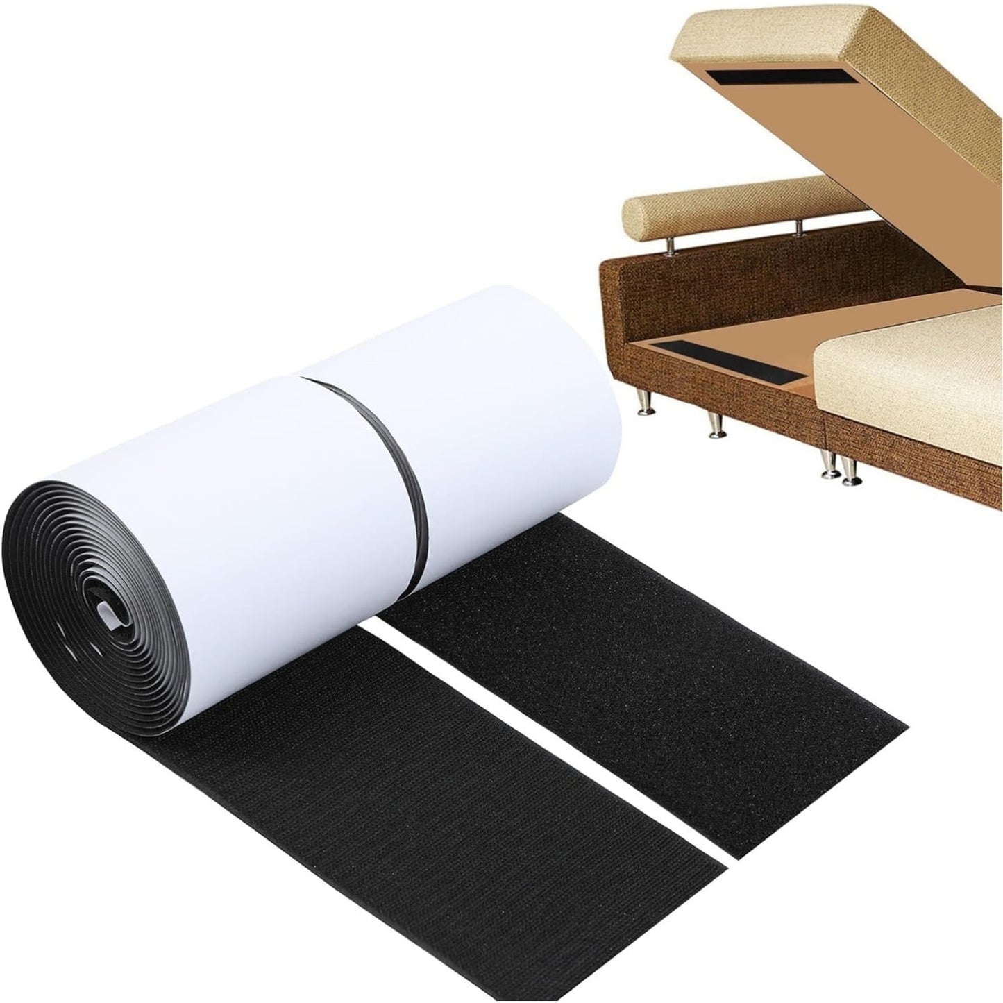 Wall Adhesive Strips,Nylon Heavy Duty Tape Strips for Cushions,Couch Cushion Grip,3.9x78.7In Multi-Purpose Anti Slip Gripper,1Pack