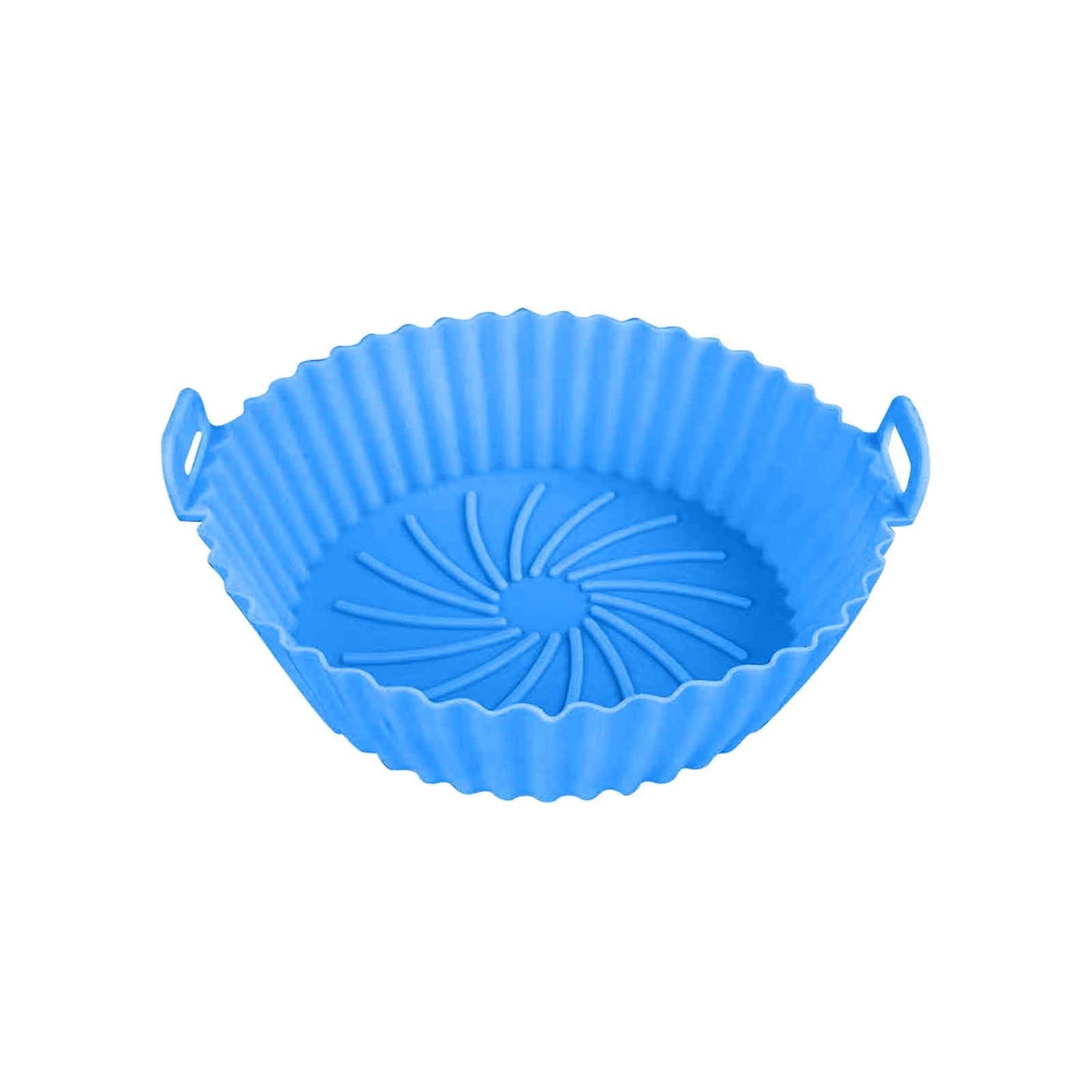 Air Fryer Silicone Liners, Air Fryer Silicone Baking Tray, Mini Air Fryer Tray, Round Small Air Fryer Liners, Silicone Reusable Airfryer Liners Accessories, Fryer Pot Baking Pan Blue