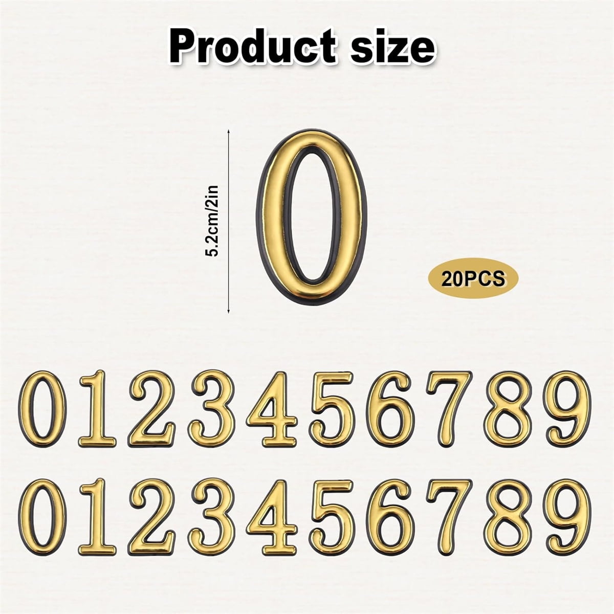 2 Inch 3D Mailbox Numbers for Outside,Tutuviw 0-9 Gold House Numbers for Mailbox,Self-Adhesive Mailbox Numbers,Door Address Numbers Stickers for Outside Apartment House Room Office Trash Bins (Gold)