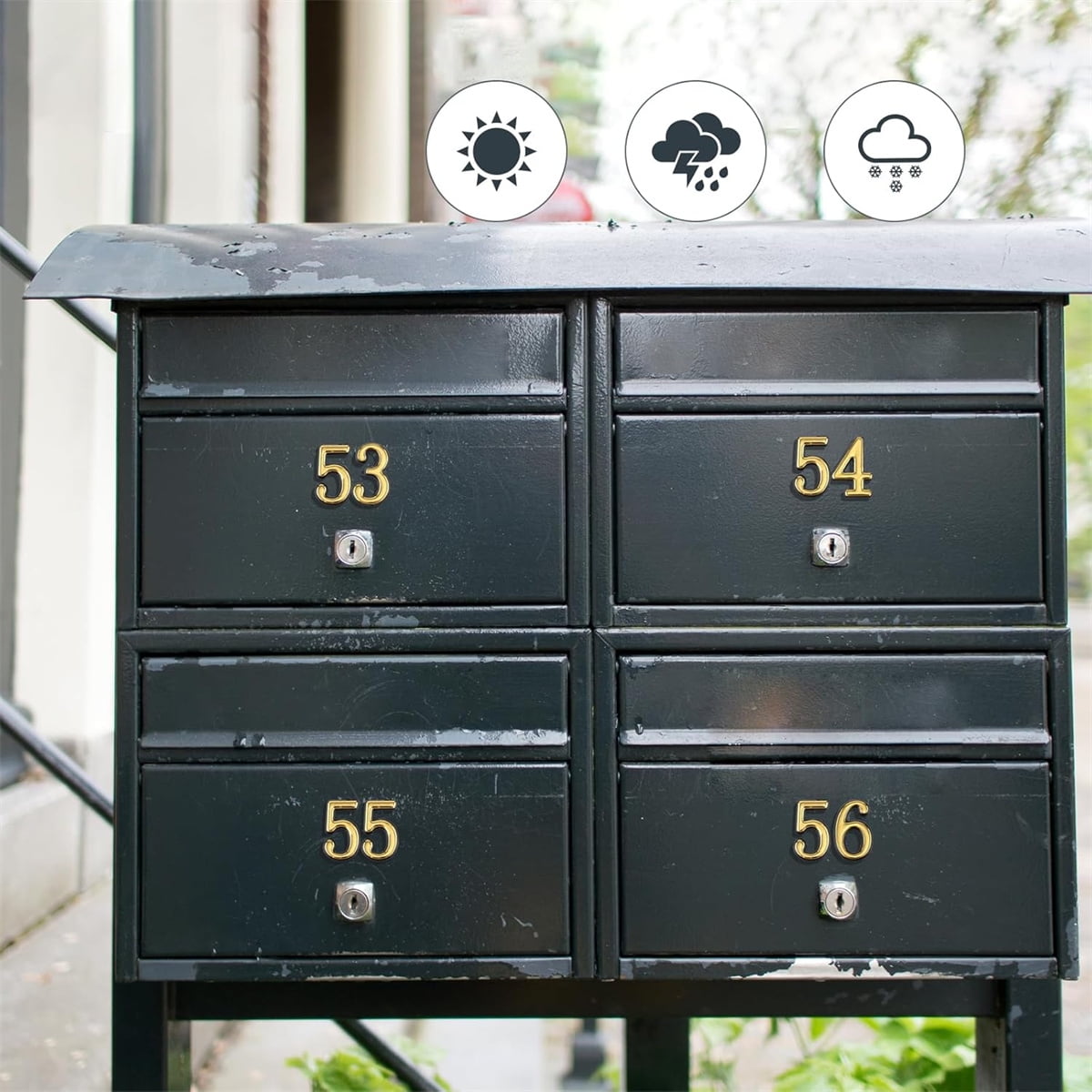 2 Inch 3D Mailbox Numbers for Outside,Tutuviw 0-9 Gold House Numbers for Mailbox,Self-Adhesive Mailbox Numbers,Door Address Numbers Stickers for Outside Apartment House Room Office Trash Bins (Gold)