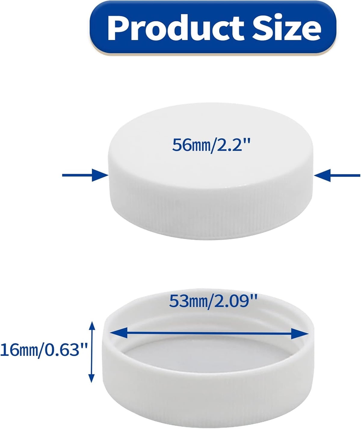 Tutuviw 6 Pcs 3 and 5 Gallon Jug Cap,Reusable 53mm Replacement Cap,Non Spill Water Bottle Dispenser Caps,Screw Seal Caps Lids,Threaded Bottle Caps,Plastic Bottles Caps,Anti Splash (White)
