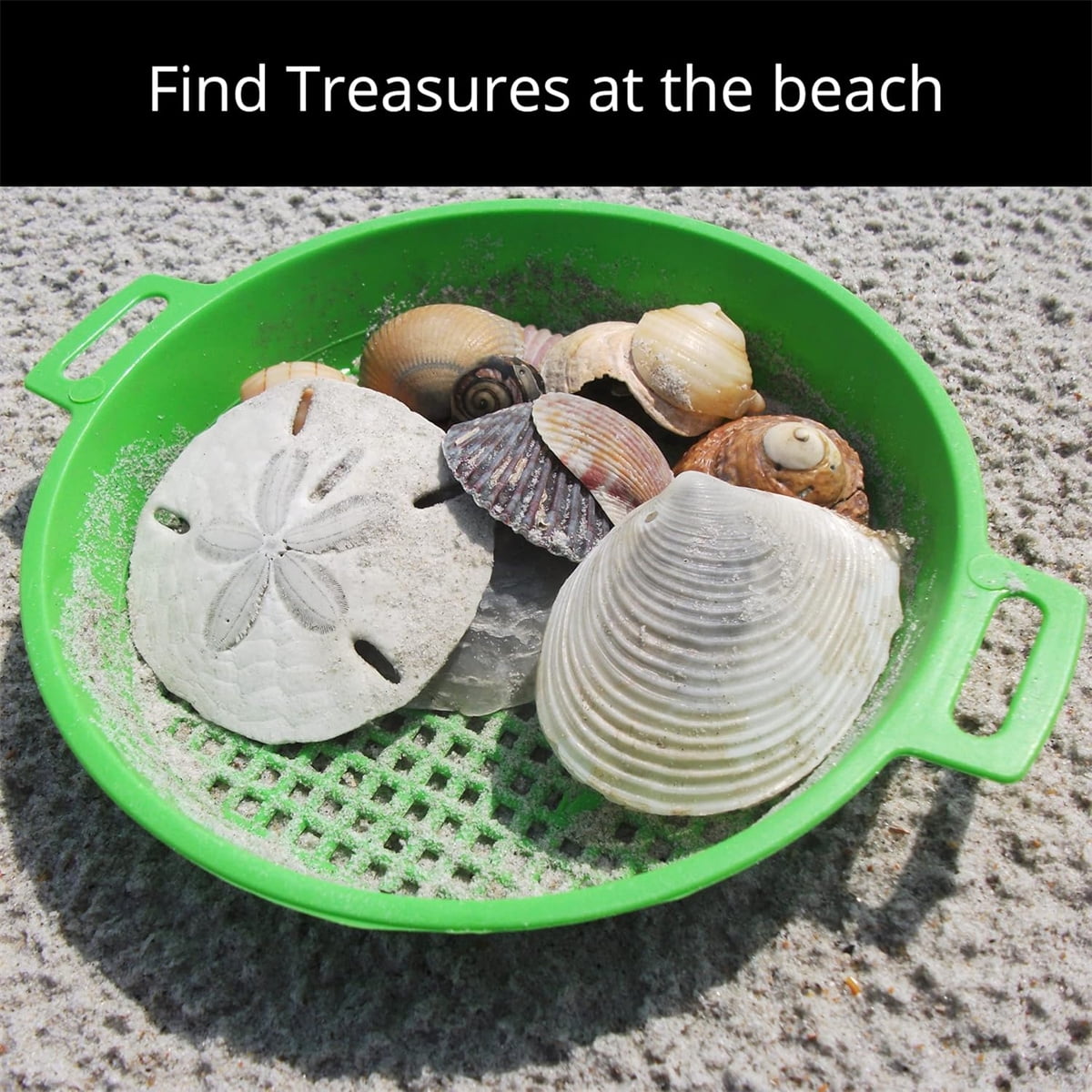 4 Pcs Sand Sifters,Tutuviw Plastic Sand Sifter,Large Sand Strainer,Sand Toys for Digging Picking Up Shells,Shark Teeth,Sand Mesh Strainer,Lightweight Plastic Sieve Hand Strainer for Sand,4 Colors