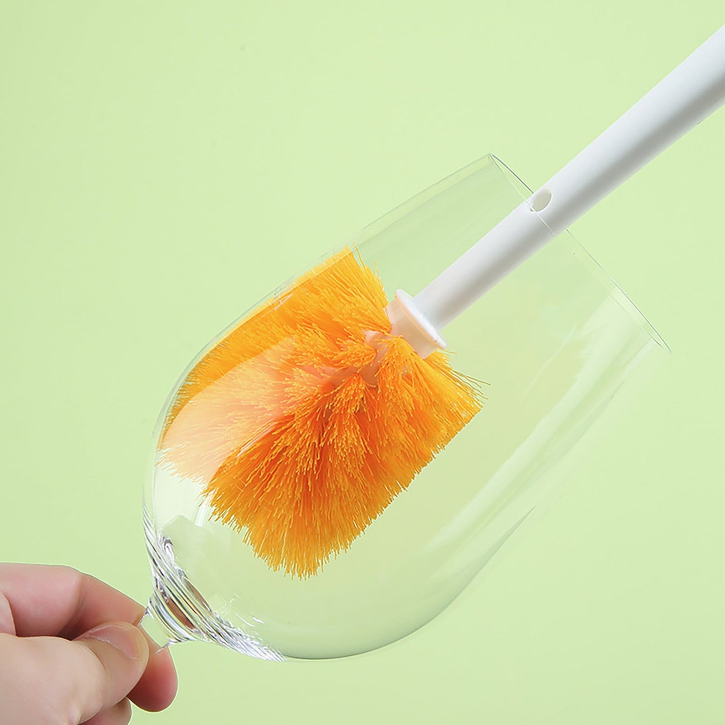 Long Handle Cup Cleaning Brush Set,Multi-Function Bottle Brush with Straw Cleaner & Detachable Heads for Mugs, Tumblers, Narrow Neck Bottles & Straws Orange