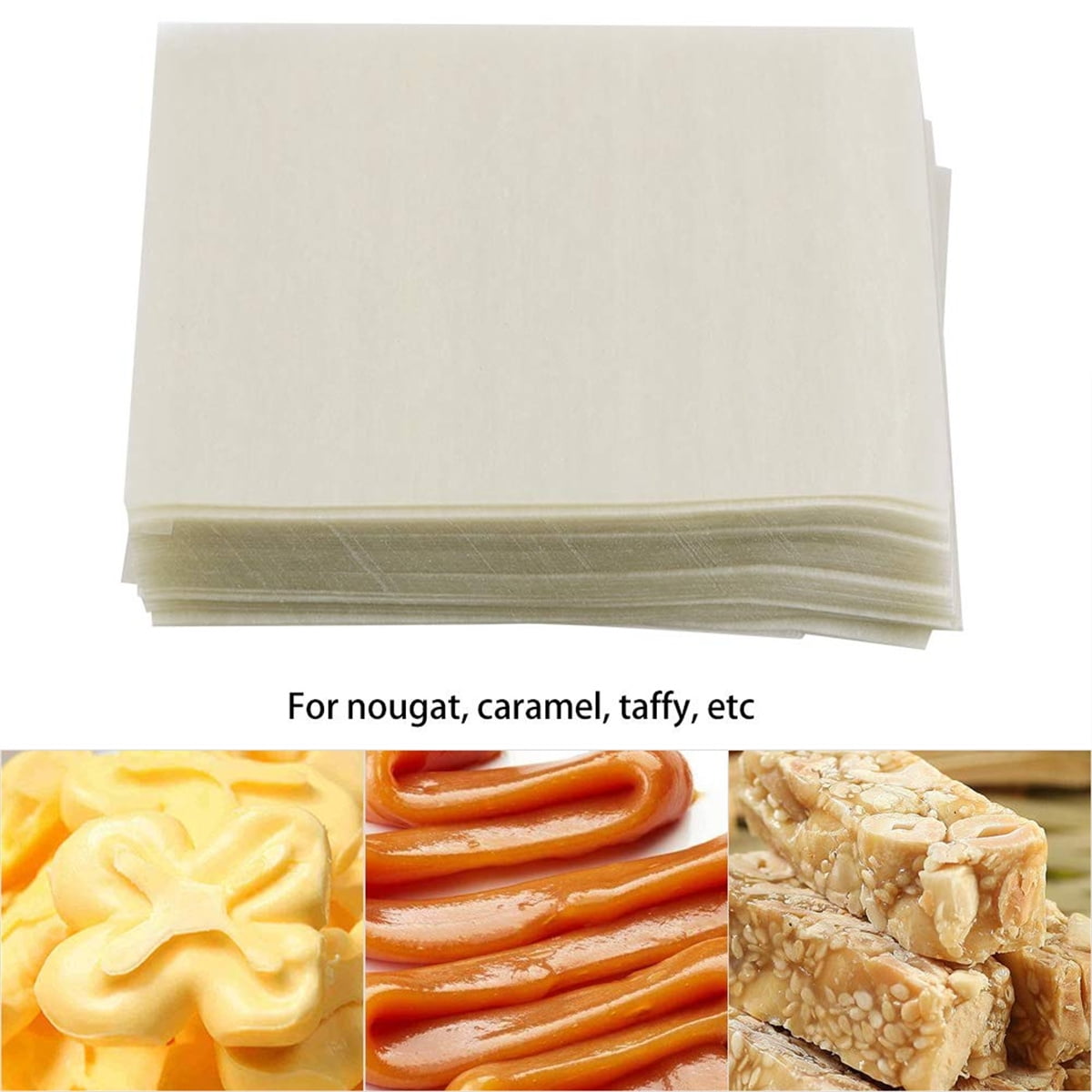 Edible Glutinous Rice Paper Tutuviw 1200Pcs Candy Coated Wrapping Paper Edible Candy Wrappers Sheets,Edible Wafer Paper,Transparent Rice Paper for Homemade Tanghulu Wrapper (2.6x3.2in)