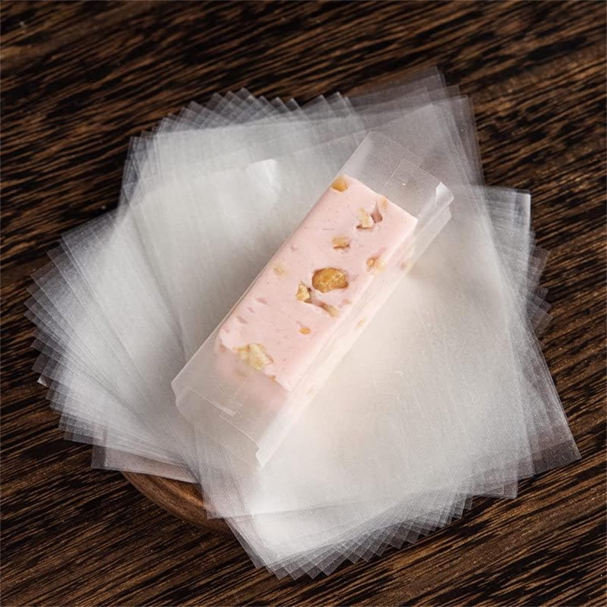 Edible Glutinous Rice Paper Tutuviw 1200Pcs Candy Coated Wrapping Paper Edible Candy Wrappers Sheets,Edible Wafer Paper,Transparent Rice Paper for Homemade Tanghulu Wrapper (2.6x3.2in)