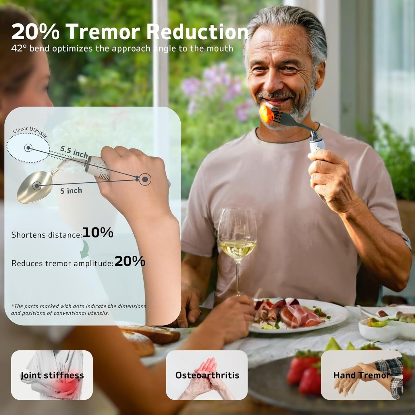 Special Supplies Adaptive Utensils,QZS Parkinsons Utensils for Tremors and Parkinsons Patients,Easy Grip Weighted Silverware for Hand Tremors