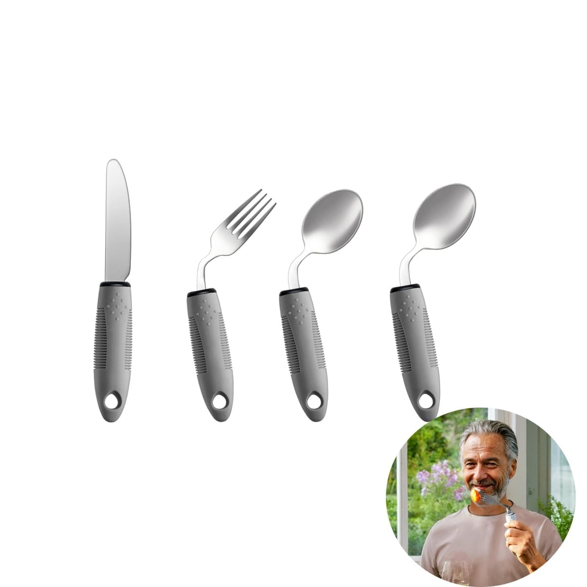 Special Supplies Adaptive Utensils,QZS Parkinsons Utensils for Tremors and Parkinsons Patients,Easy Grip Weighted Silverware for Hand Tremors