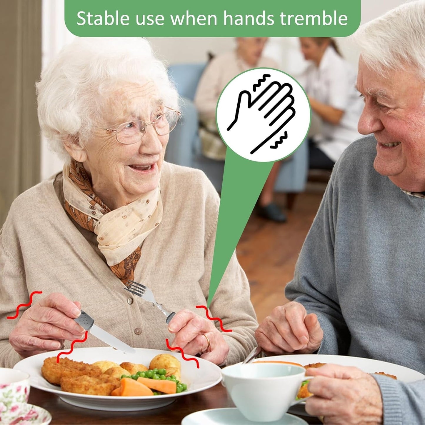 Special Supplies Adaptive Utensils,QZS Parkinsons Utensils for Tremors and Parkinsons Patients,Easy Grip Weighted Silverware for Hand Tremors
