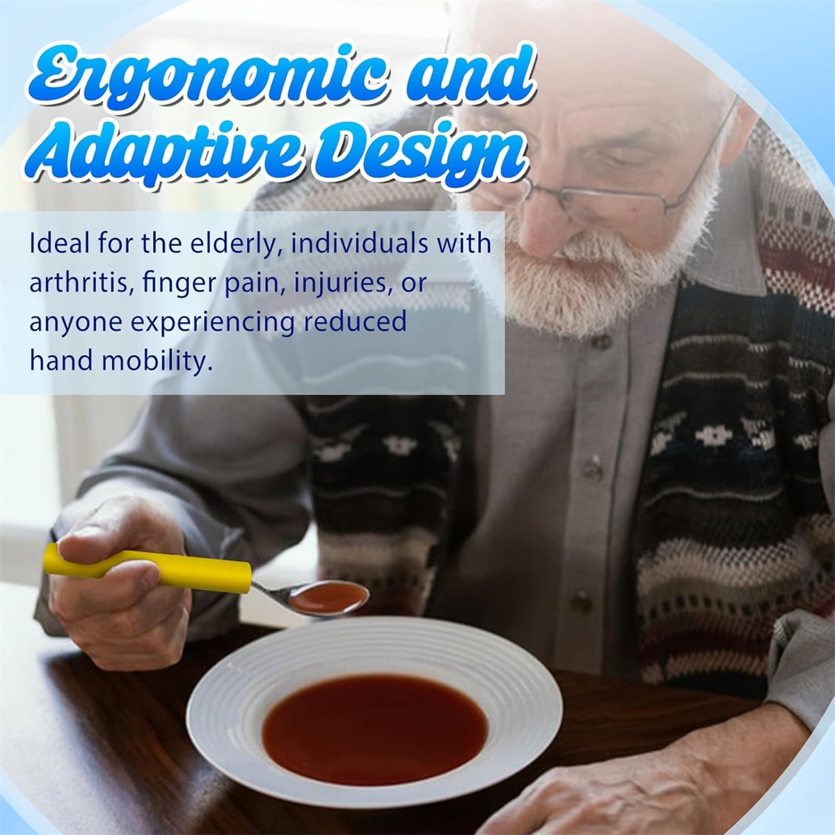 Tutuviw 6 Pcs Foam Grip Tubing for Utensils,8" Non Slip Foam Handles,Foam Tubing for Handle Grip for Pens & Tools,3 Sizes Adaptive Utensils Grip for Elderly/Handicapped/Dexterity(Cut to Length)