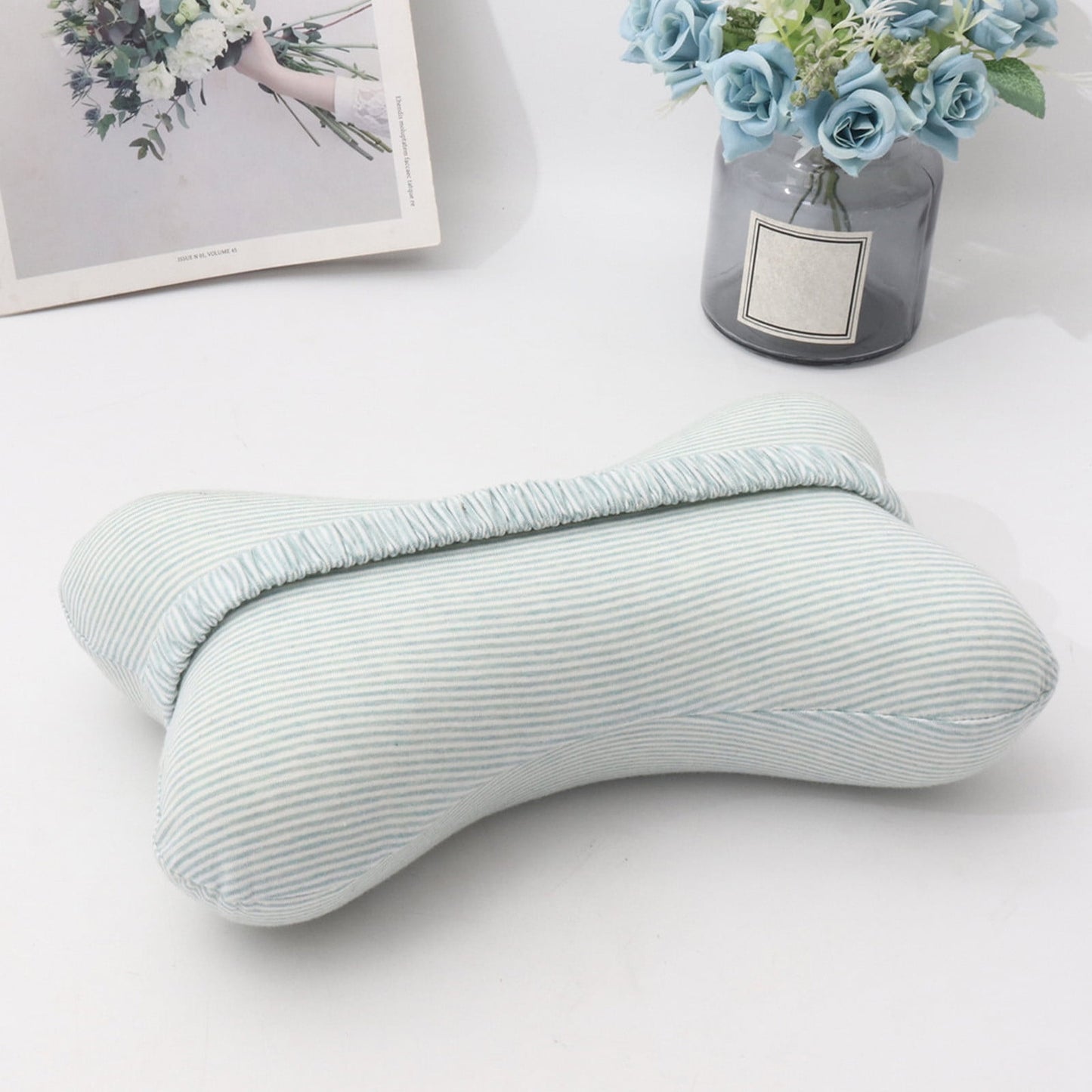 Clearance! Upgraded Dog Bone Shaped Travel Neck Pillows with Washable Removable Cover Memory Foam Car Bus Truck Driving Comfort Head Rest Support 10" A Green/10"