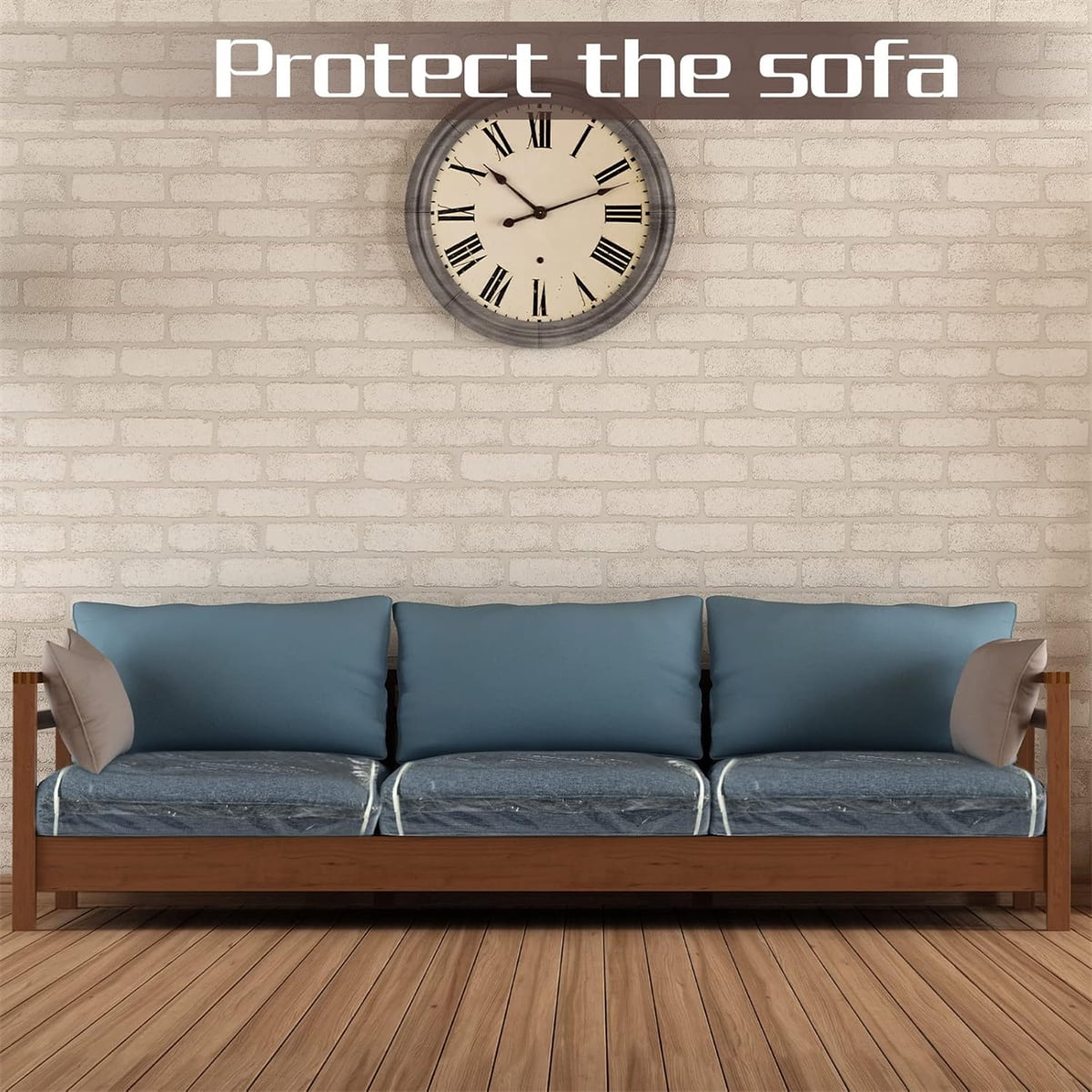 Tutuviw Plastic Sofa Seat Cushion Covers,1Pc 28x28x9in Waterproof Couch Covers,Furniture Sofa Seat Slipcover,Wear Resistant Couch Furniture Seat Couch Cover for Anti Cat Dog Clawing Scratching(Clear)