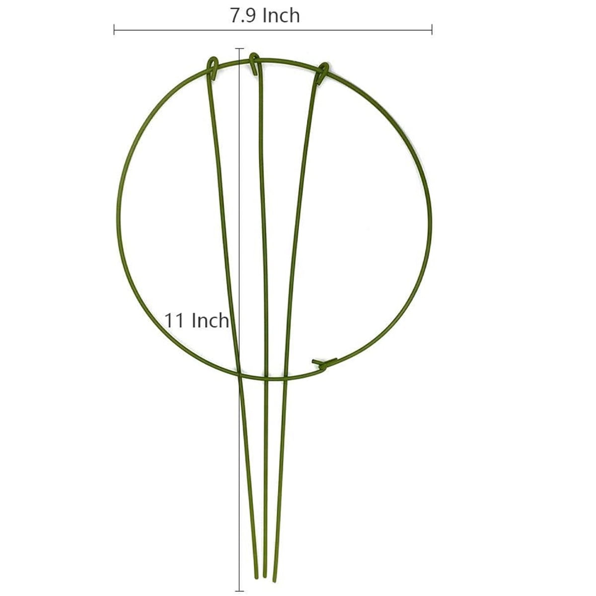 Tutuviw 3 Pcs Garden Plant Support Rings for Potted Plant,9x11in Round Metal Plant Stakes Rings,Garden Plant Support Brace,Peony Cages Support Stakes Ring,Plant Support Stakes for Indoor Outdoor 7"