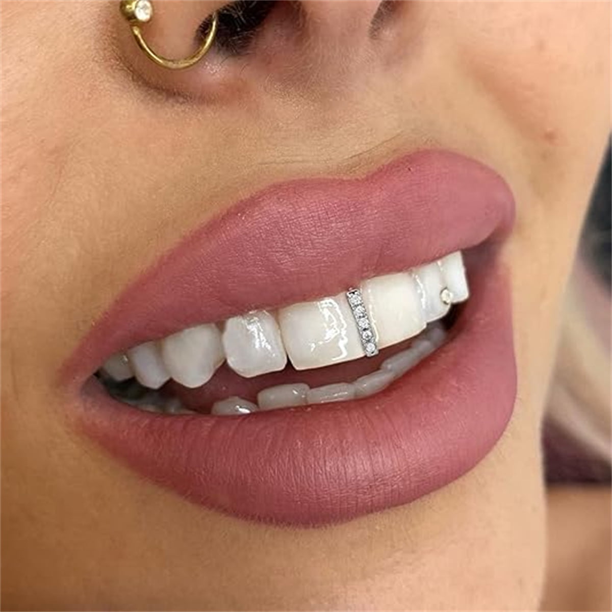 Tutuviw 6Pcs 18K Gold Plated Hip Hop Teeth,Hip Hop Teeth Grillz Set for Men Women,Hip Hop Grills for Your Teeth Top and Bottom,Rapper Costume Cosplay Teeth Jewelry and Accessories