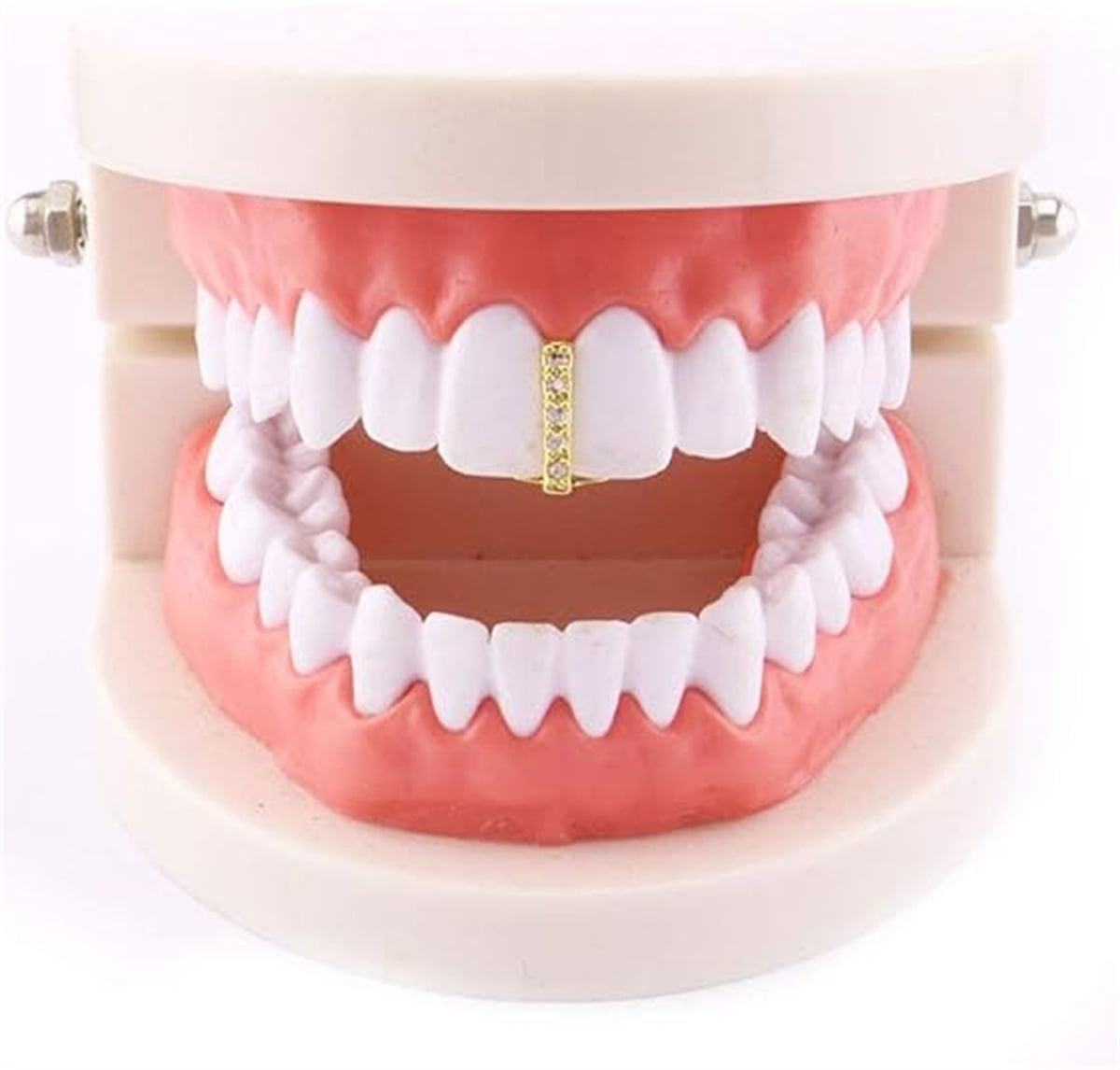 Tutuviw 6Pcs 18K Gold Plated Hip Hop Teeth,Hip Hop Teeth Grillz Set for Men Women,Hip Hop Grills for Your Teeth Top and Bottom,Rapper Costume Cosplay Teeth Jewelry and Accessories