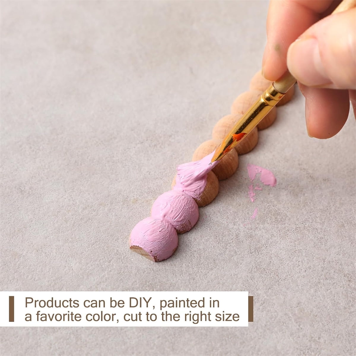 Tutuviw 12 Pcs Decorative Half Wooden Beads Trim Molding Half Wooden Beads Trim Molding 15. 75 in Unfinished 3D Decorative Bead Pearl Wood Molding Cute DIY Moulding Trim for Home Wall Cabinet Shelf