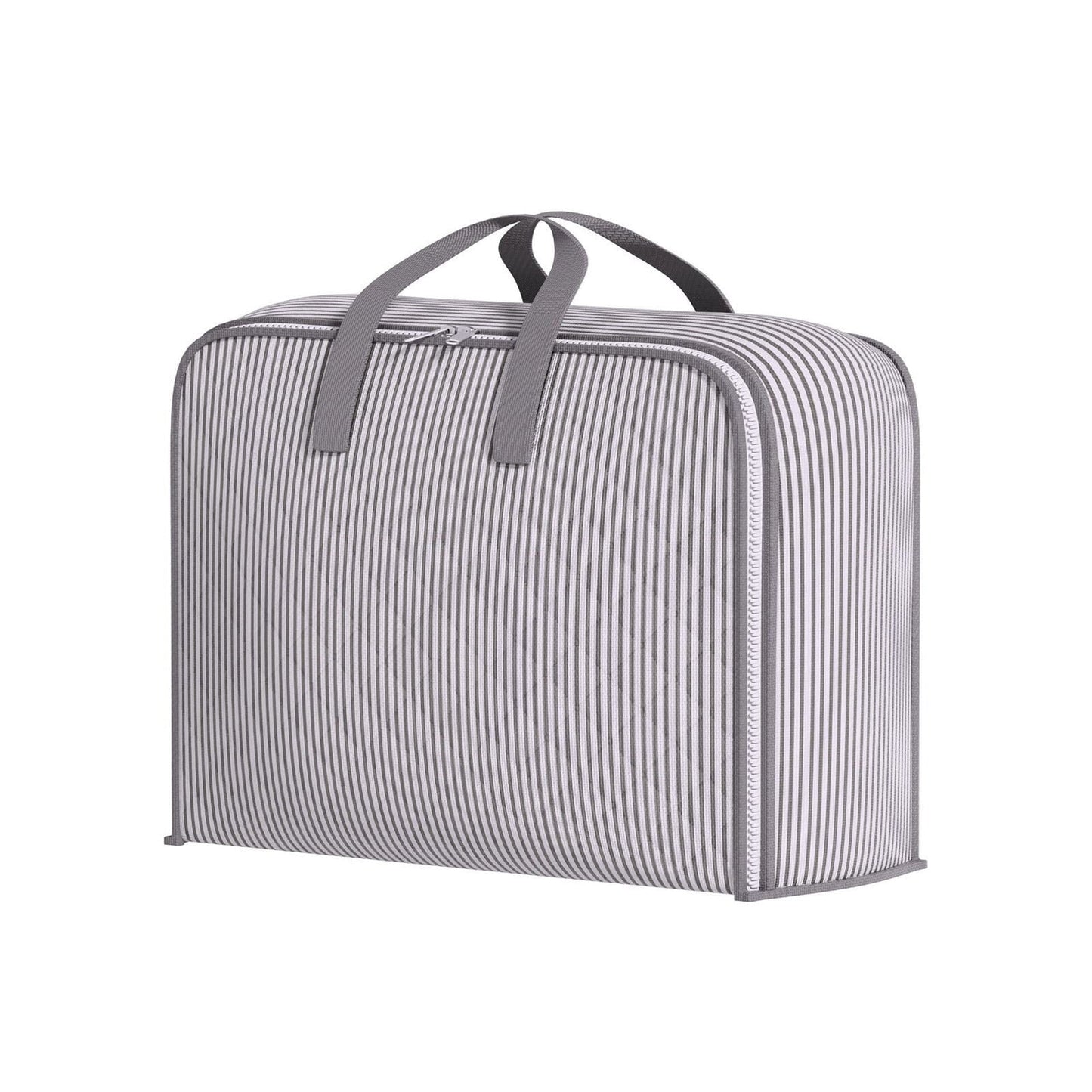 Heavy Duty Storage with Reinforced Handles, Extra Large Storage Bags, Clothes Tote Bag, Thickened Double Zipper, Space Saving Travel, Collapsible and Space-Saving, Full Opening Design (Medium Size) Gray