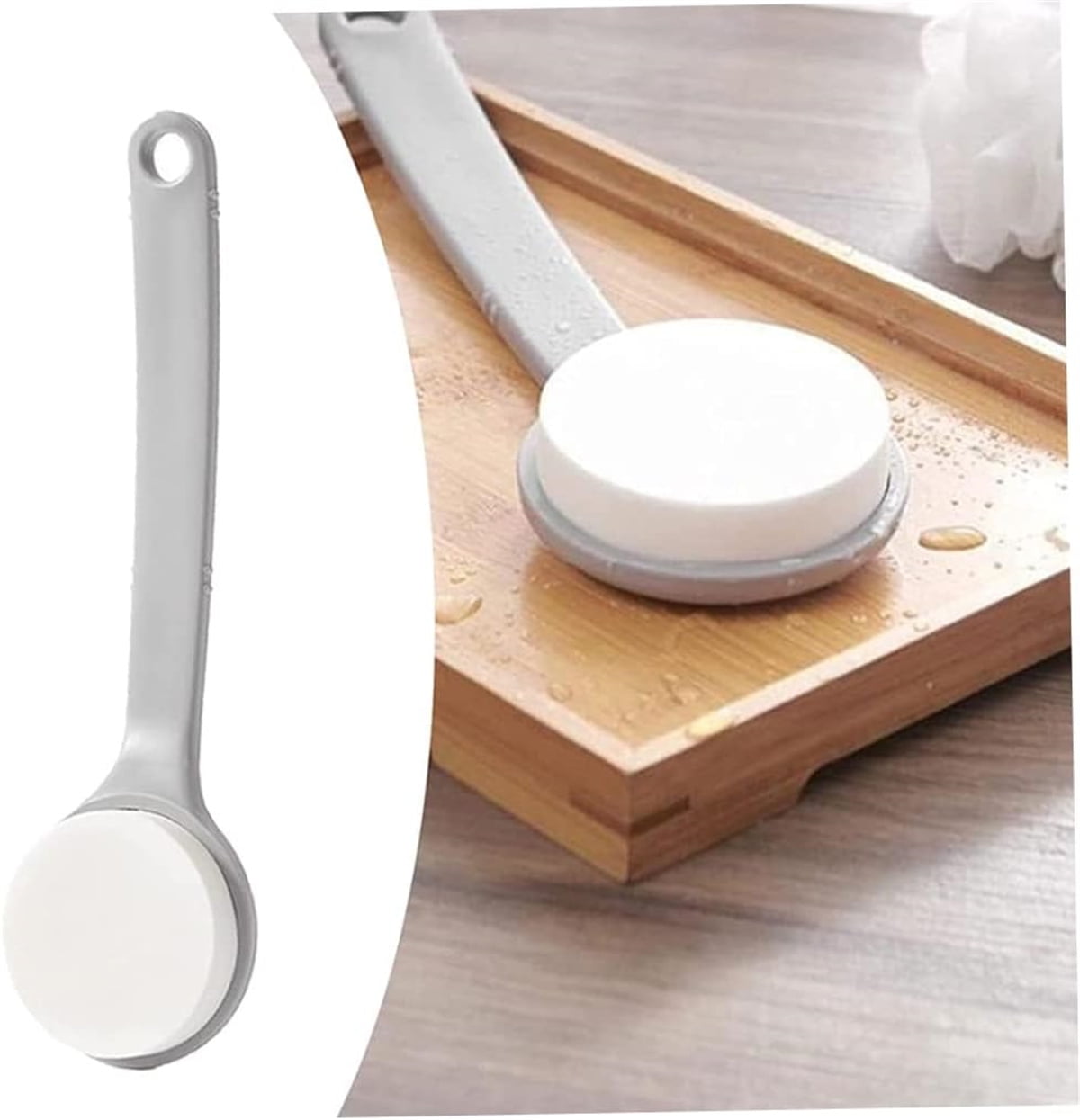 QZS Back Lotion Applicator,11.2x3in Reusable Back Sunscreen Applicator for Home,Portable Gray Body Lotion Brush for Sunscreen,Cream