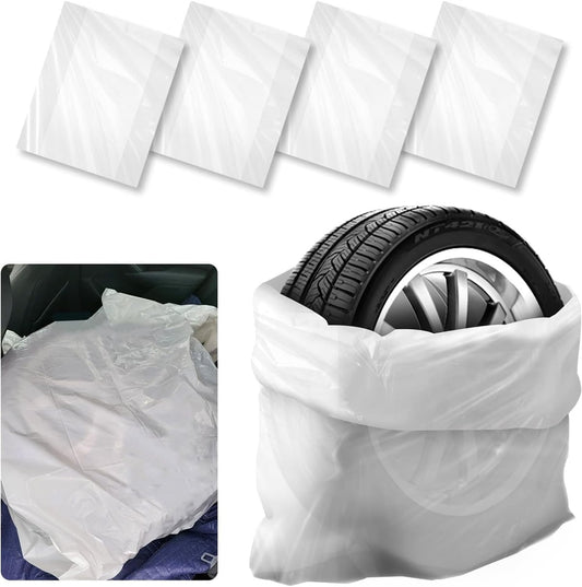 4Pcs Extra-Large Tire Covers,Tutuviw Tire Storage Bags,Waterproof Dustproof Wheel Protective Cover,Automotive Accessories Tear-Resistant Plastic Tire Bags Spare Tyre Bags Universal for Most Vehicles
