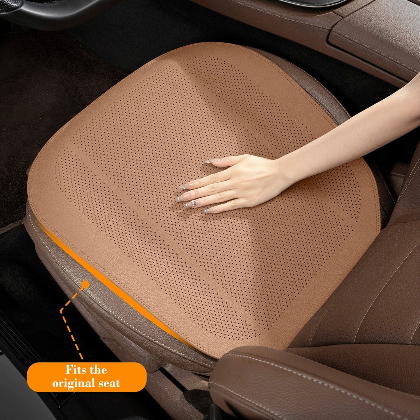Front Car Seat Covers Water Proof Seat Protector Universal Fit, Ventilation Car Seat Cushion, Universal Anti-Slip Driver Seat Cover, for Most Cars SUVs and Trucks Orange