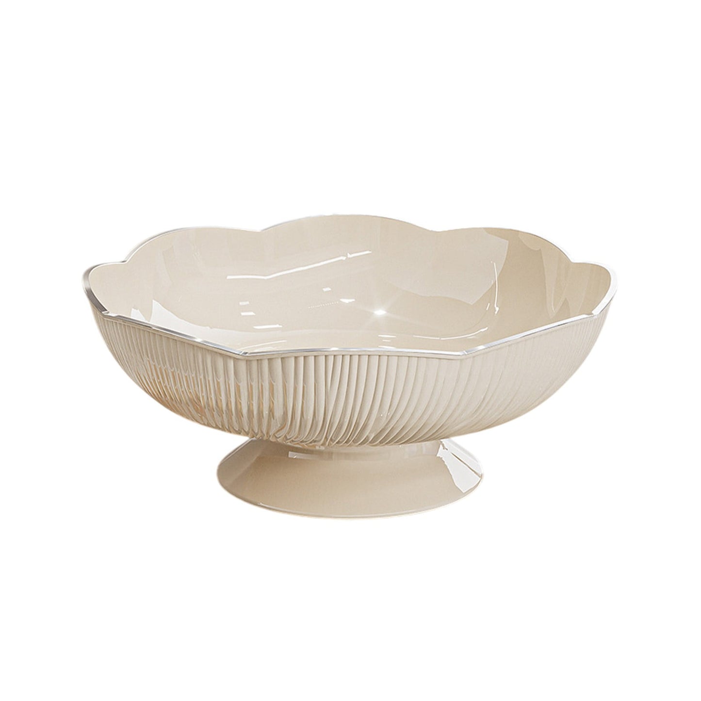 Ceramic Fruit Bowl for Kitchen Counter, Lights Pitches Fruit Plates, Decorative Bowl, Pedestal Bowl, Footed Bowl, Modern Fruit Bowl, Large Fruit Bowl, Home Decorative Bowls White