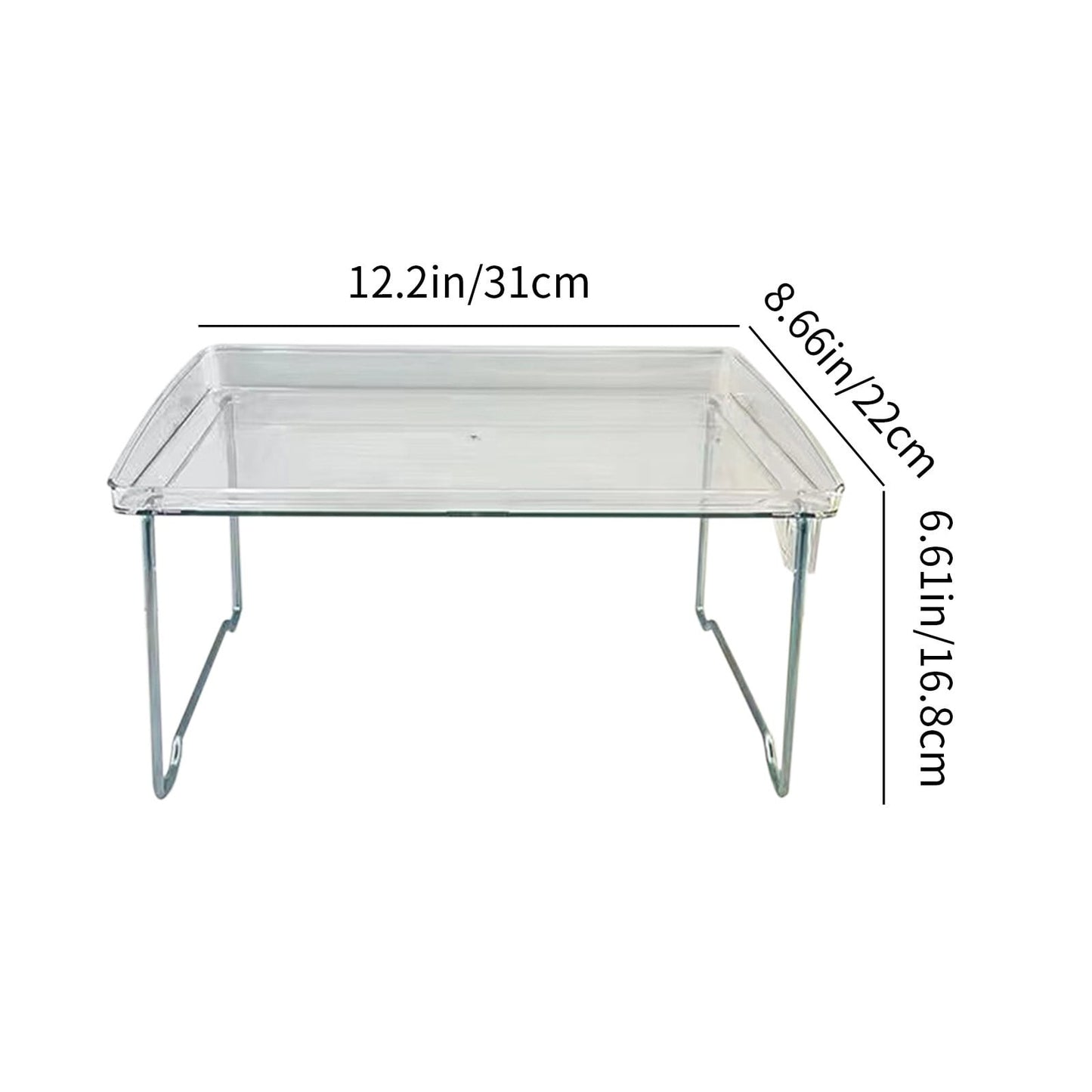 Cabinet Organizer Shelf, Stackable Kitchen Counter Shelves, Spice Rack, Countertop Organizers, Clear Plastic Storage Shelves Rack, for Makeup, Bathroom, Cupboard, Desk, Pantry Organization White