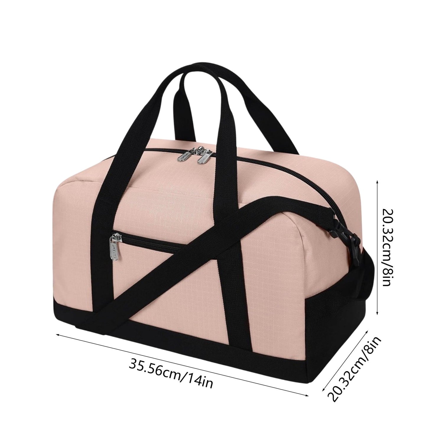 14 Inch Carry on Bag, Small Travel Gym Bag, Small Duffle Bag, Duffel Bag Gym Weekender Overnight Bag with Wet Pocket, Airlines Approved Foldable Carry on Bag, for Women and Men Pink