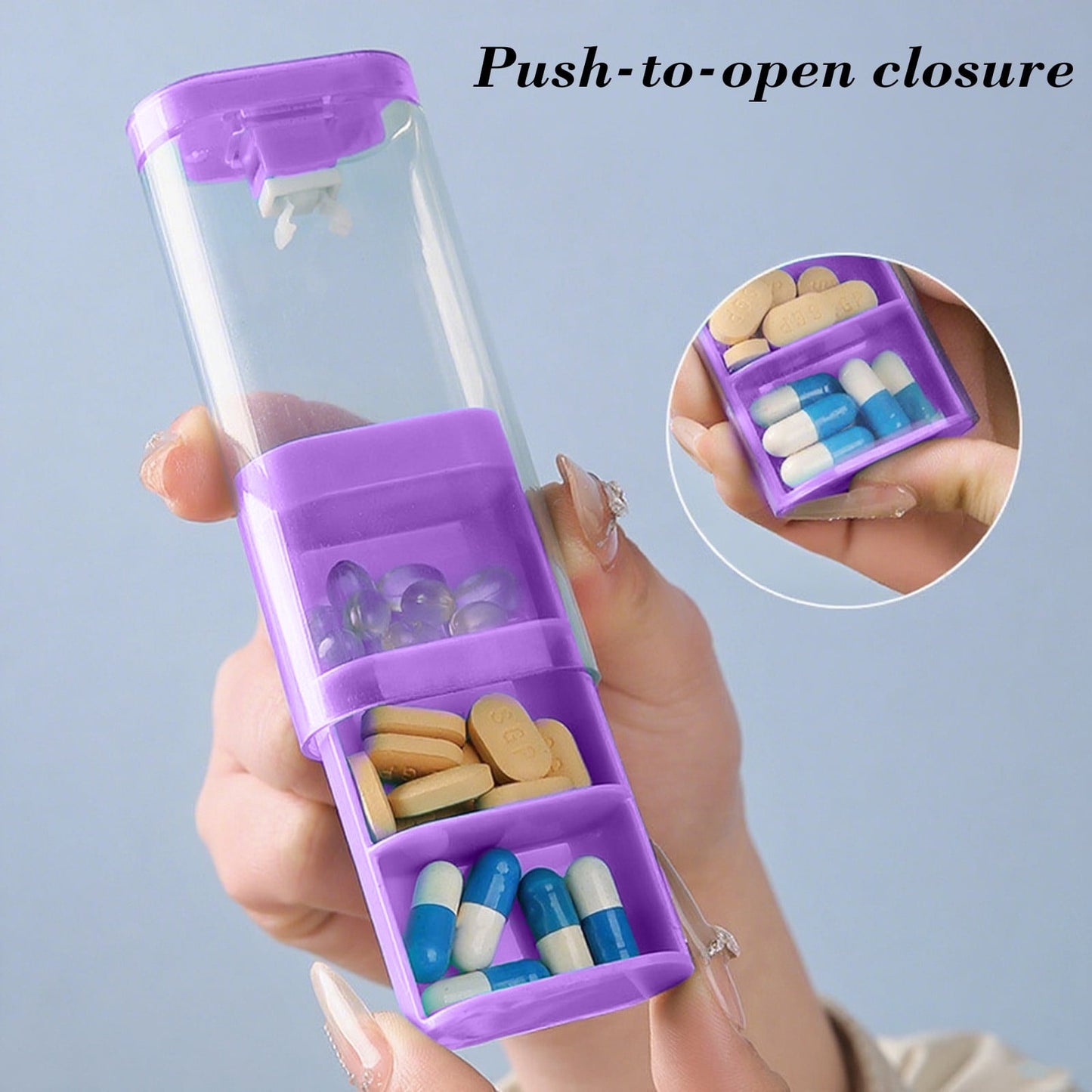 Large Pill Organizer, Pill Box 3 Day, Daily Pill Organizer, 3 Compartments Big Pill Case, for Supplements Jumbo Pill Holder, for Vitamins Huge Medicine Organizer 3 Times a Day Black
