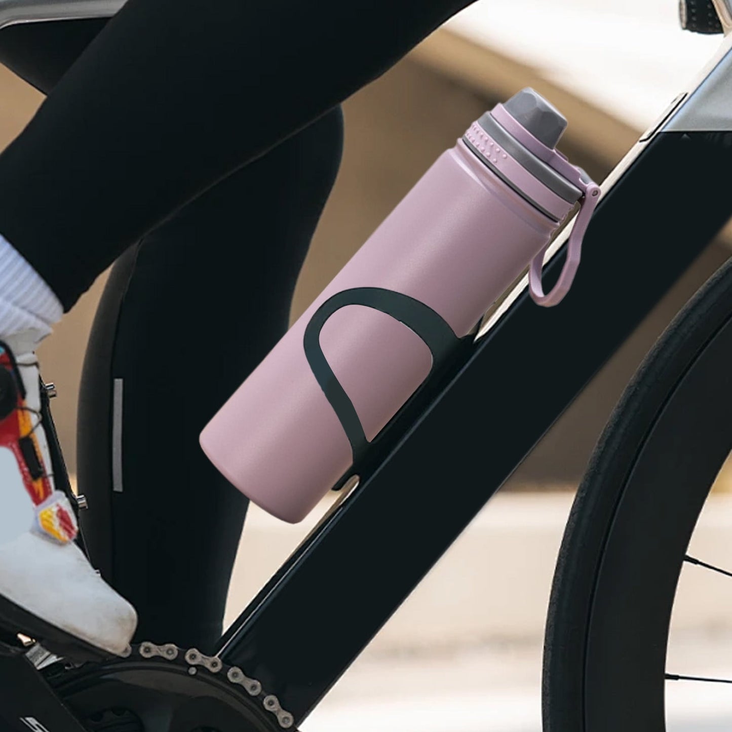Insulated Water Bottle, Stainless Steel Vacuum Insulated Water Bottle, Sport Bottle with Leak Proof Lid and Handle, Space Kettle Men and Women, Large Capacity Sports Water Bottle Purple
