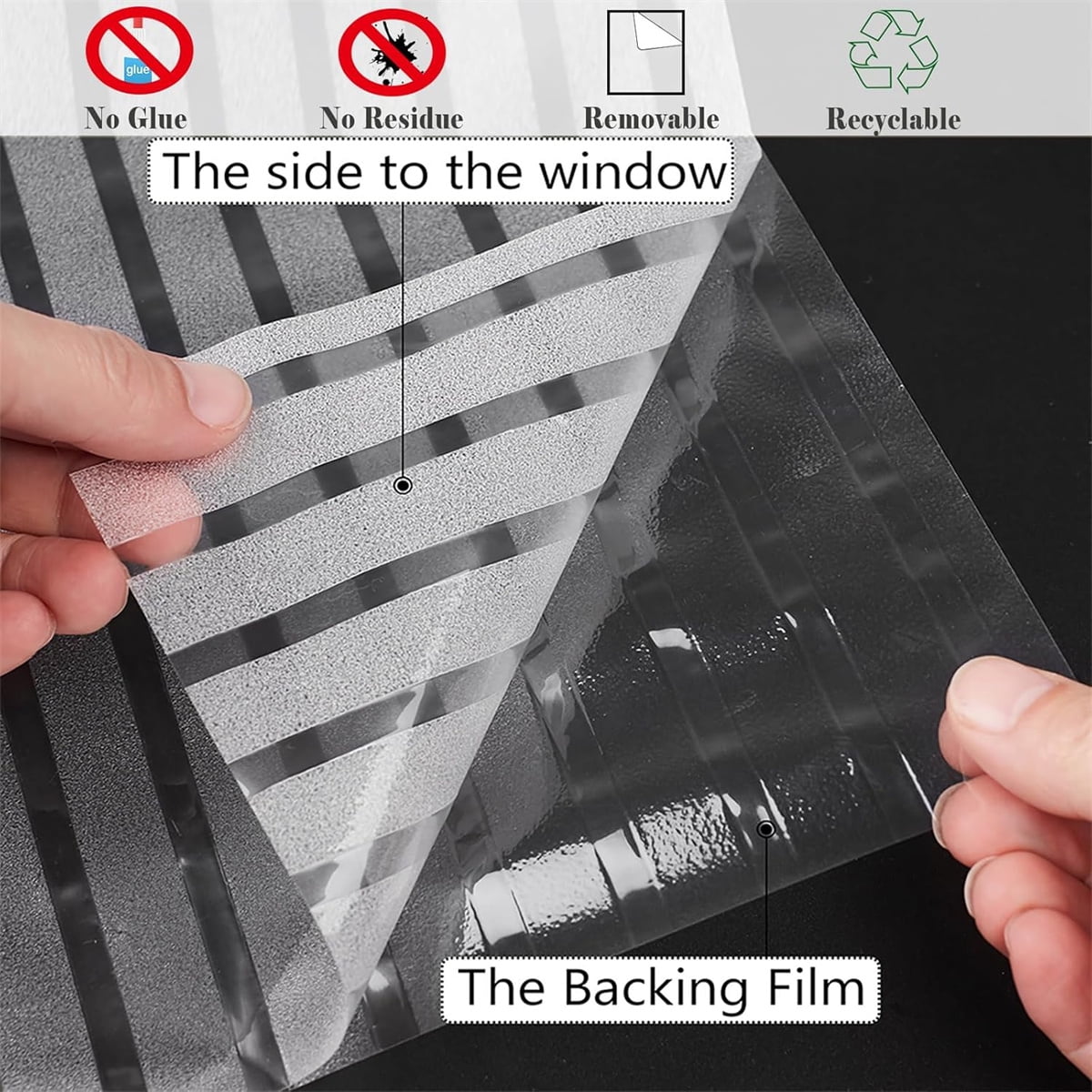 Tutuviw Privacy Window Film Frosted Glass Window Film 17.5 x 78.7 in No Glue Window Static Cling Glass Door Film Anti-UV Glass Films Strips Frosted Sliding Window Covering Stickers for Home Office