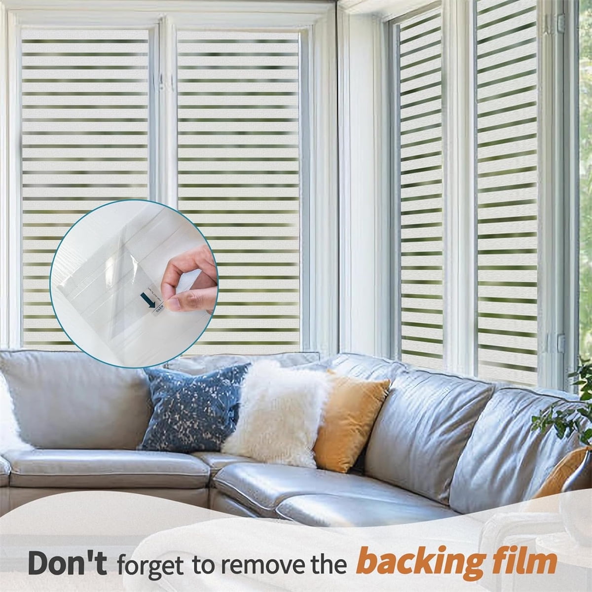 Tutuviw Privacy Window Film Frosted Glass Window Film 17.5 x 78.7 in No Glue Window Static Cling Glass Door Film Anti-UV Glass Films Strips Frosted Sliding Window Covering Stickers for Home Office