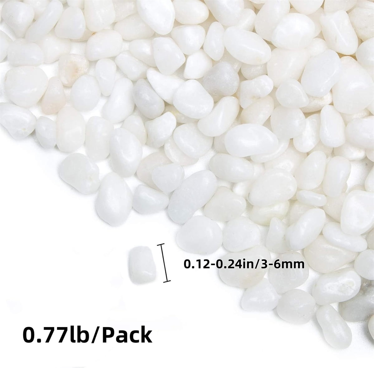0.12-0.24" Portable Decorative Polished Pebbles,0.77lb Garden Landscaping Pebbles,QZS Decorative Small River Rocks for Vases,Gardening