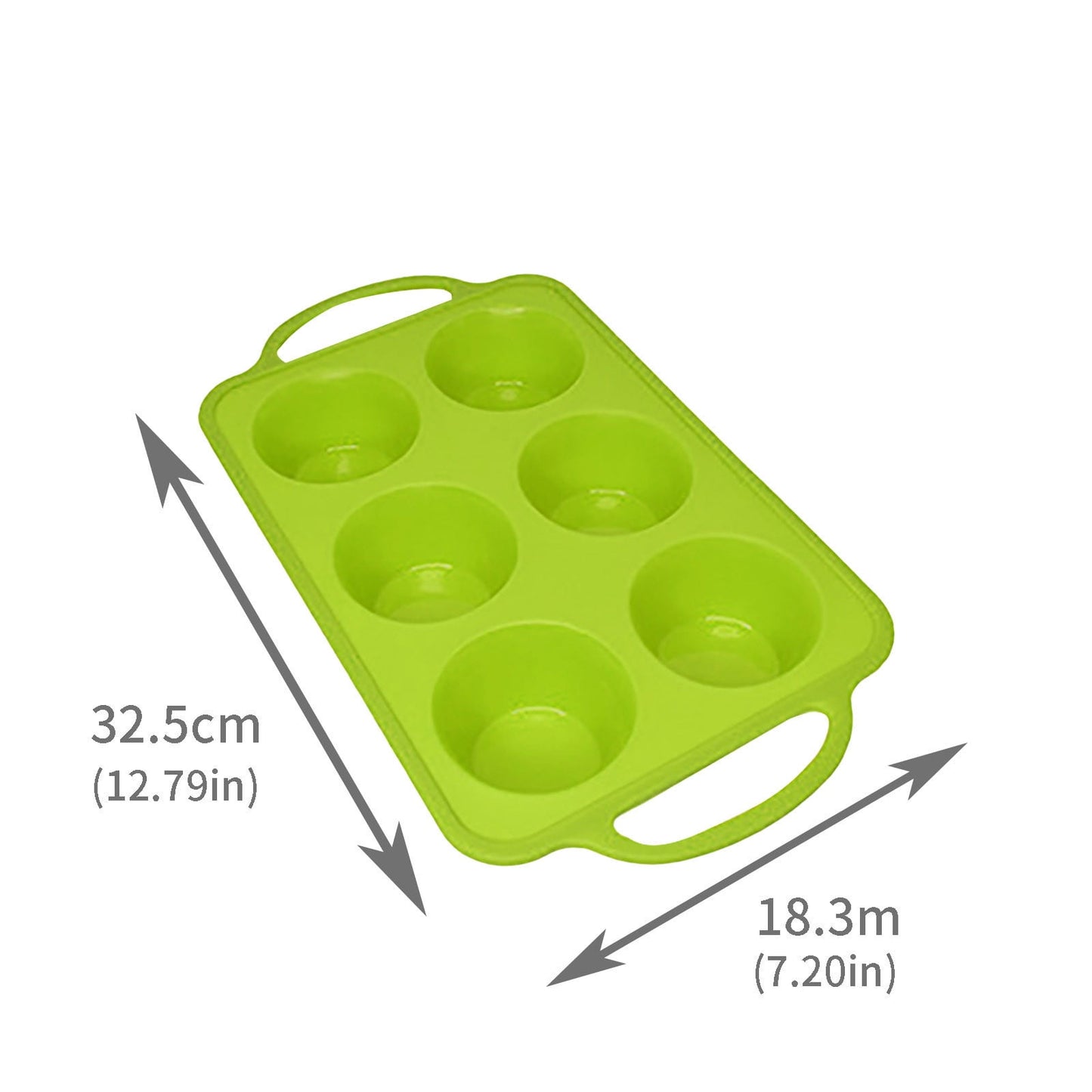 Jumbo Silicone Muffin Pan, Non-stick Large Silicone Cupcake Pan with Handles 6 Cup, Silicon Muffin Tin Tray for Baking, Egg Bites, Cupcake Mold, Cake and Pan Nonstick Baking Molds, BPA Free Red Green