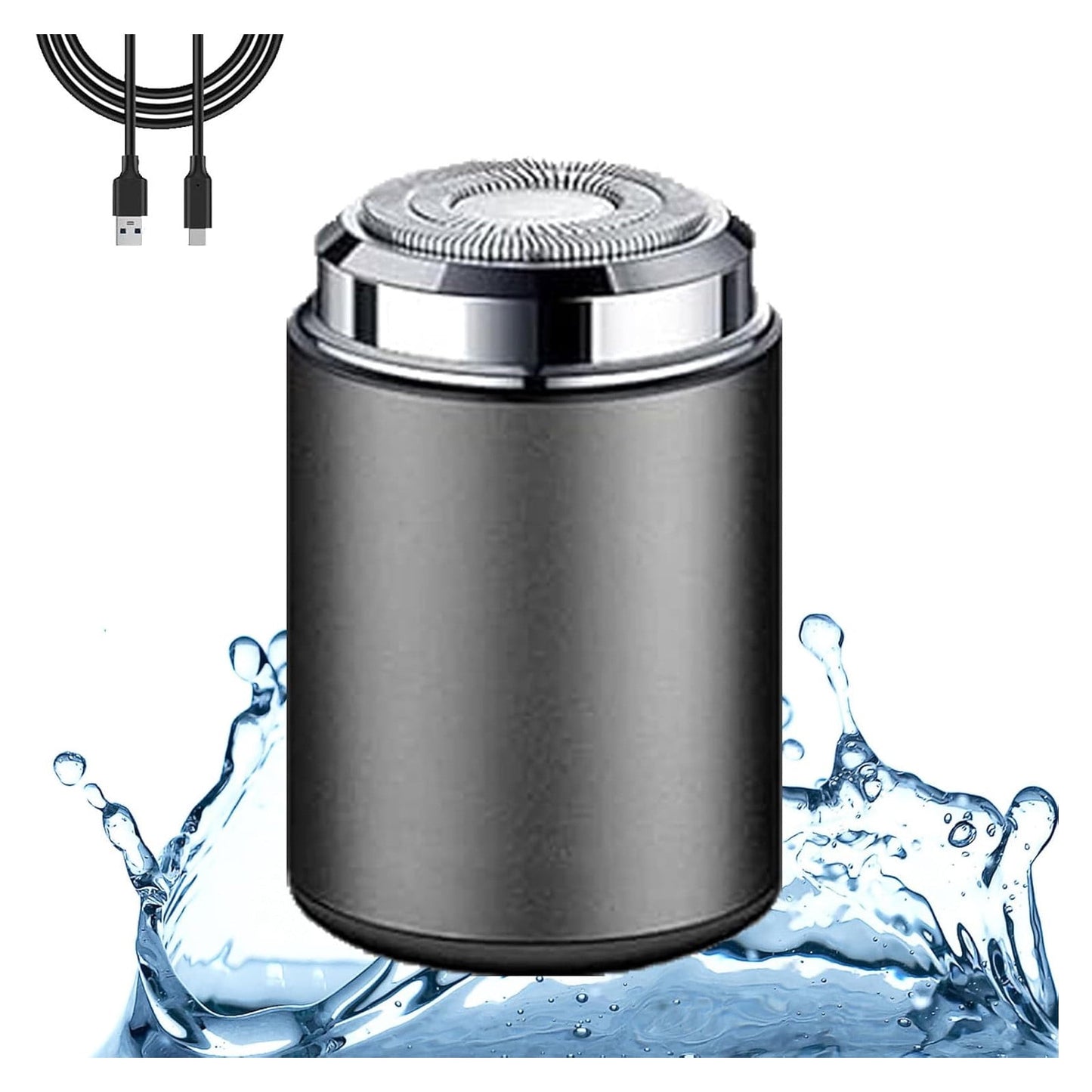 Mini Electric Shaver, Portable Mini Electric Shaver, Pocket Size, Mini ElectricShaver for Men, USB Rechargeable Waterproof Shaver, Electric Beard Trimmer, for Home, Car, Office, Business Trip Gray