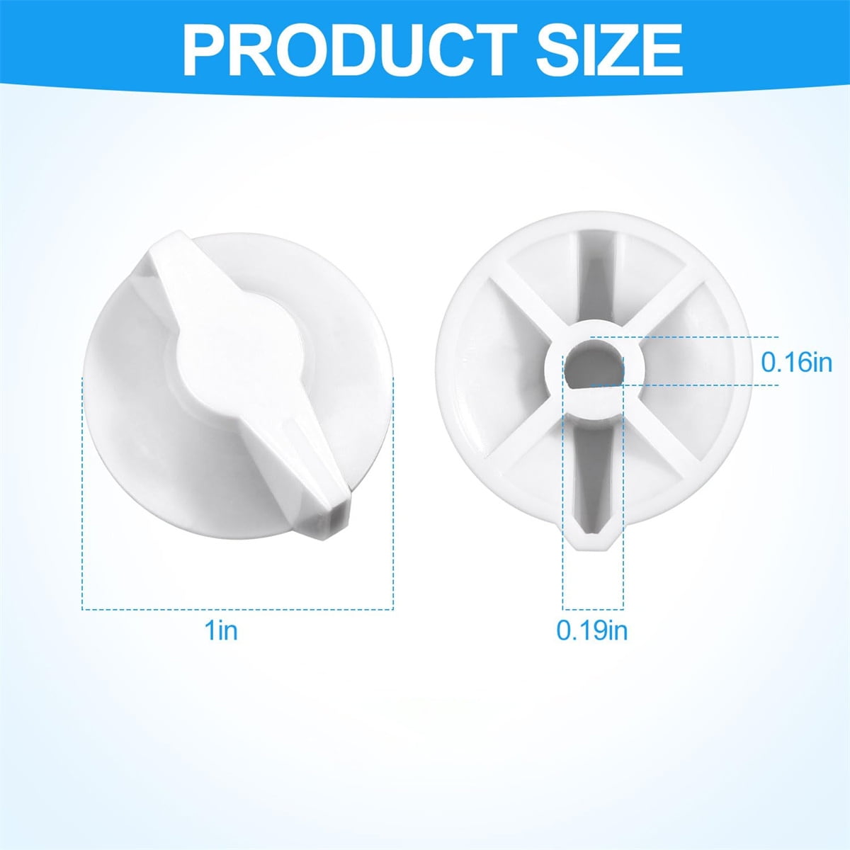 Tutuviw 2 Pack Timer Switch Knob Replacement Timer Switch Knob Compatible Spring Wound Timers D-Type Timer Knob for Wall Bathroom Fan Motor Heater Light (White)